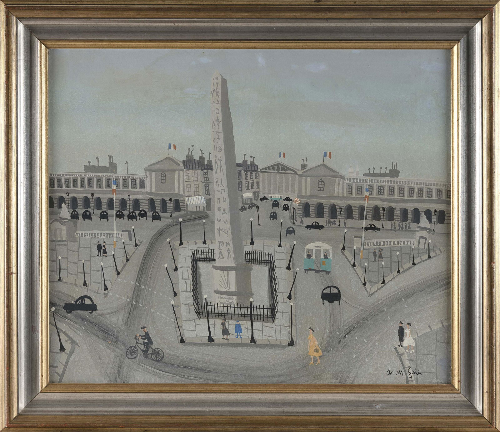 ARMAND MARIE GUERIN (France, 1913-1983), The Obelisk of Luxor at the Place de la Concorde, Paris., (1 of 2)