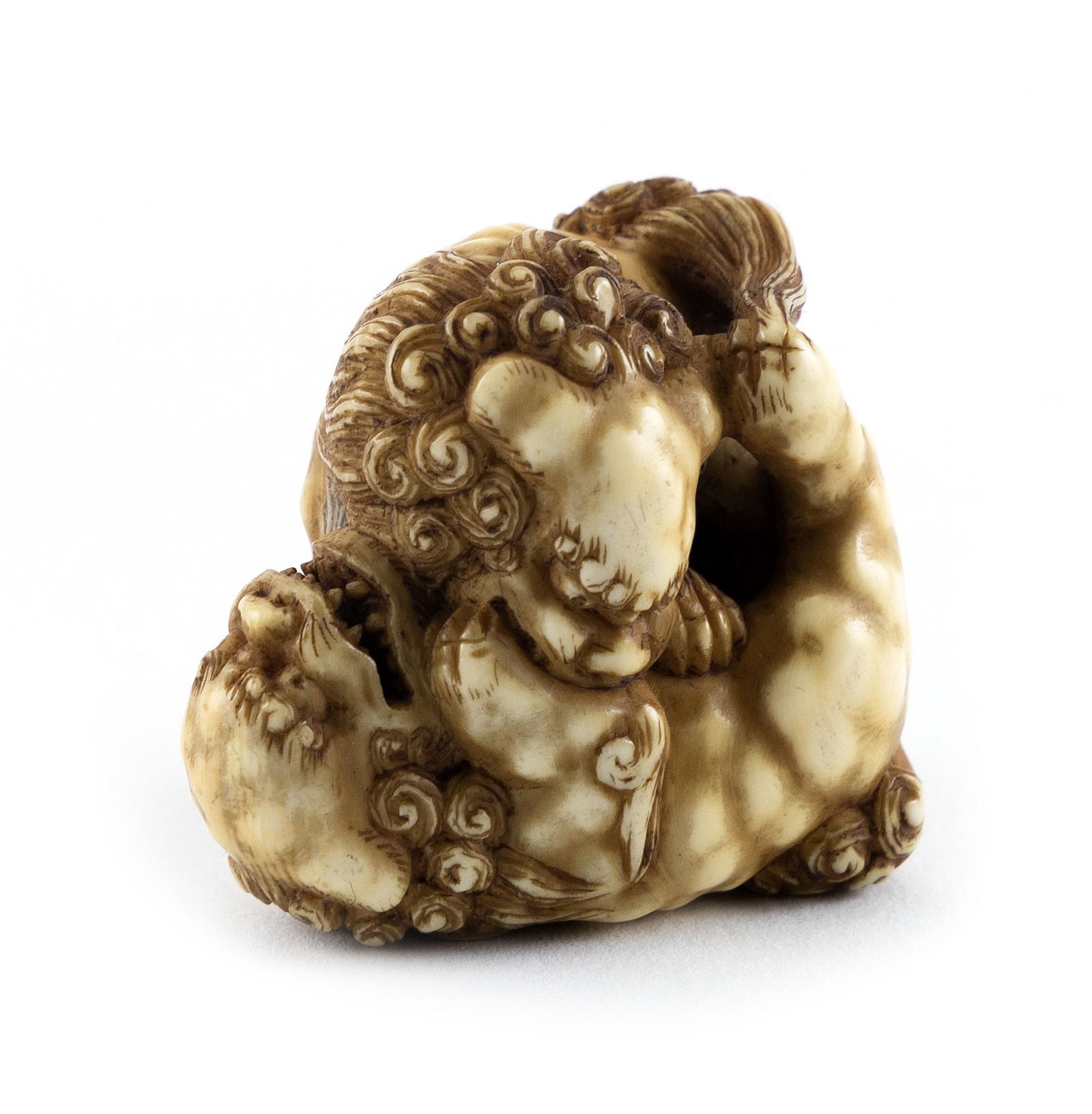 JAPANESE CARVED IVORY NETSUKE BY TOMOCHIKA (1800-1873) 19th Century Height 1.5". (1 of 3)