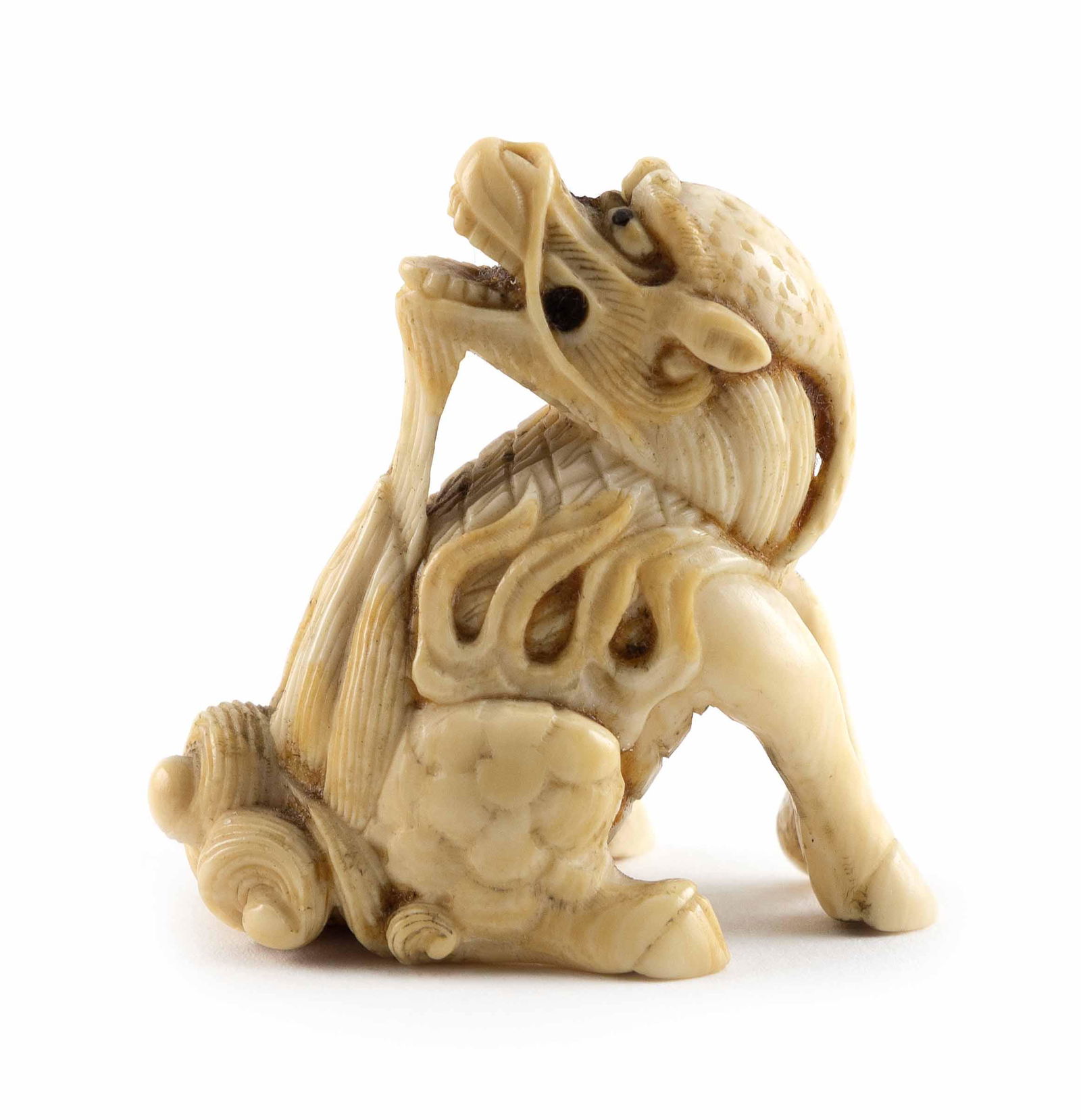 JAPANESE KYOTO SCHOOL CARVED IVORY NETSUKE 18th Century Height 1.5". (1 of 4)