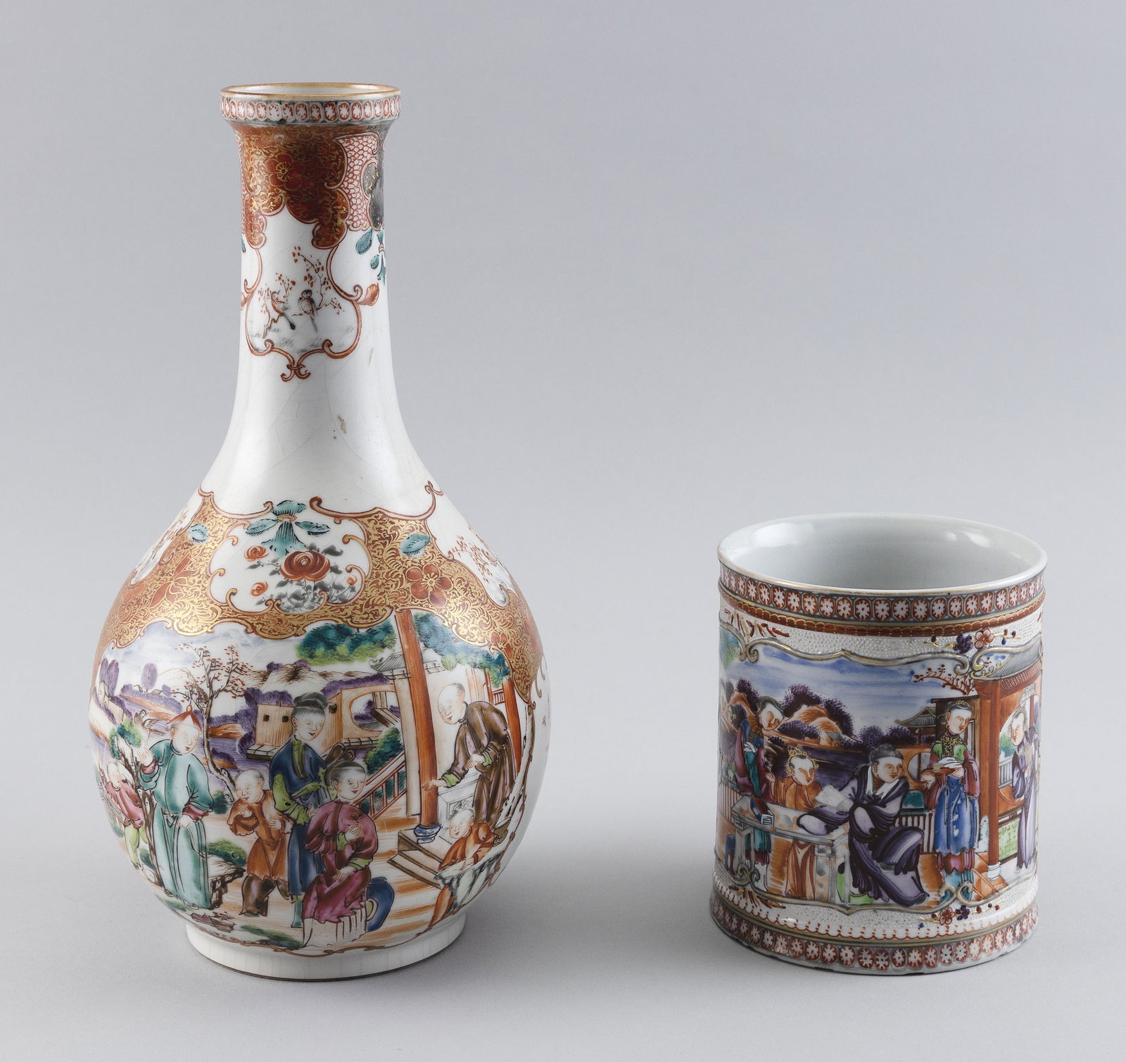 TWO PIECES OF CHINESE EXPORT FAMILLE ROSE PORCELAIN Mid-19th Century (1 of 5)