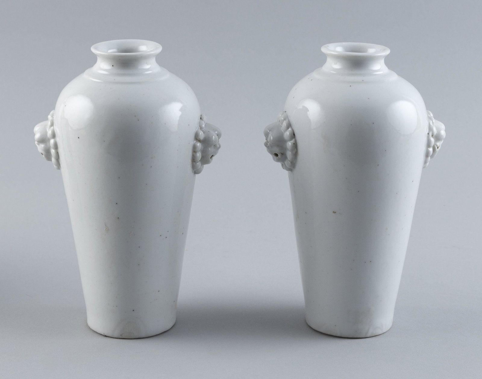 PAIR OF CHINESE DEHUA PORCELAIN MEIPING VASES 19th Century Heights 8”. (1 of 7)