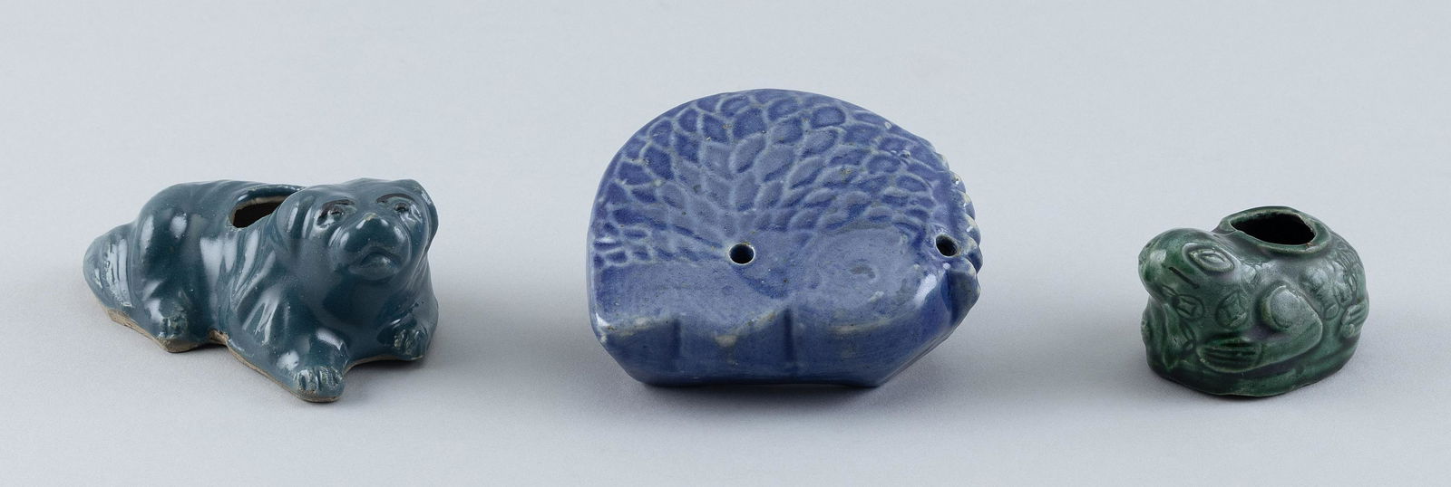 THREE CHINESE GLAZED PORCELAIN WATER DROPPERS 19th Century (1 of 2)