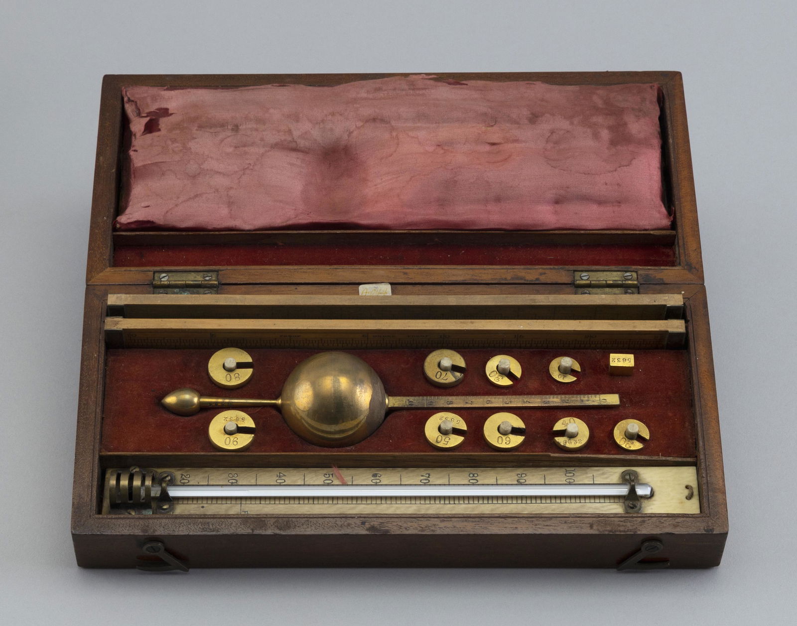 CASED SIKE'S HYDROMETER 19th Century Case height 2". Width 9.75". Depth 4.25". (1 of 2)