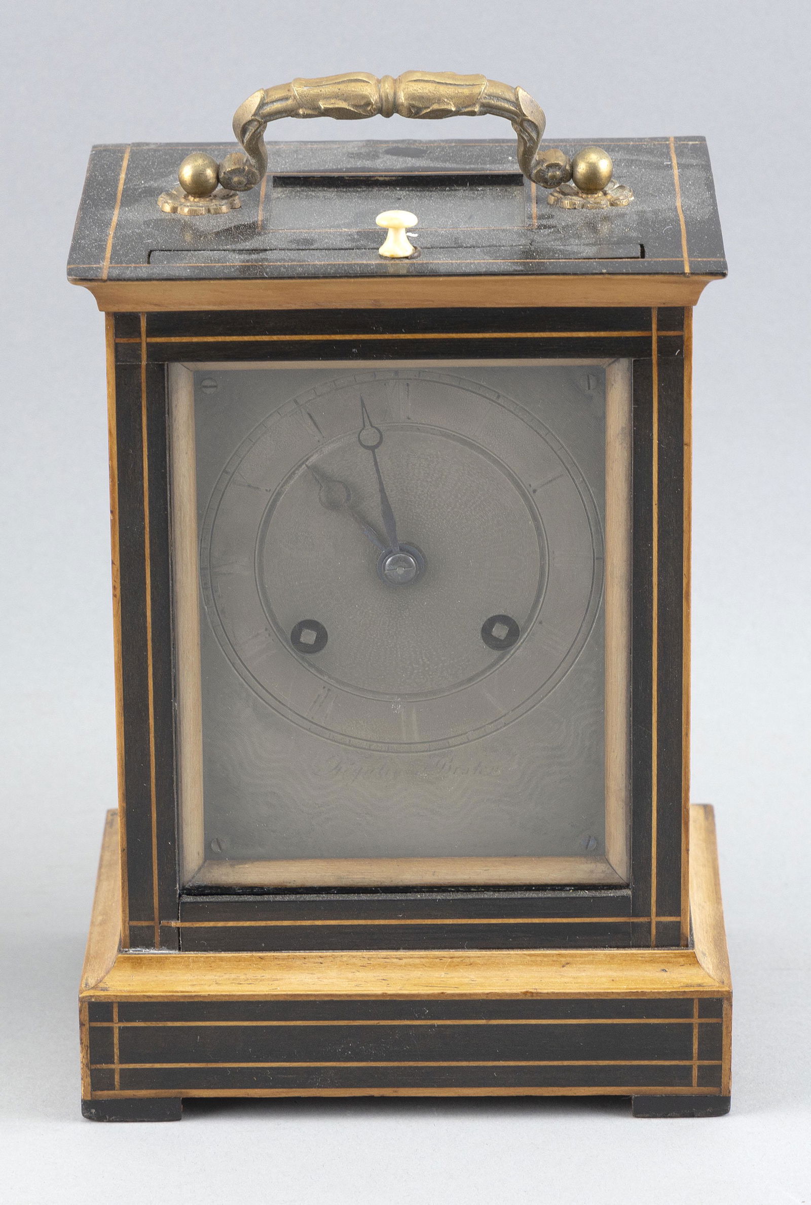 FRENCH CARRIAGE CLOCK Second Half of the 19th Century Height 7”. Width 5”. Depth (1 of 5)