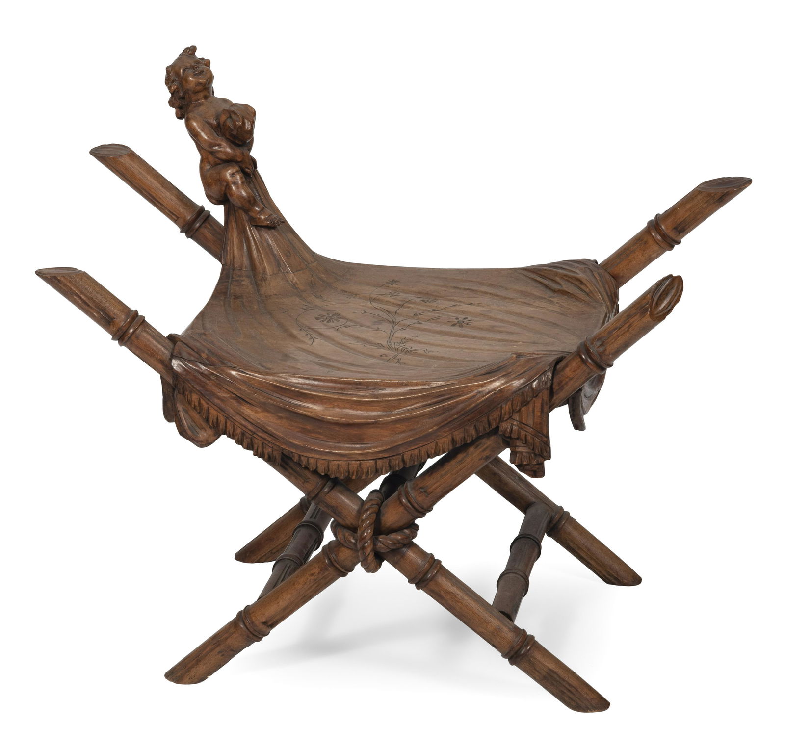 REGENCY-STYLE STOOL 20th Century Height 28.5”. Width 34.5”. Depth 16.5”. (1 of 1)