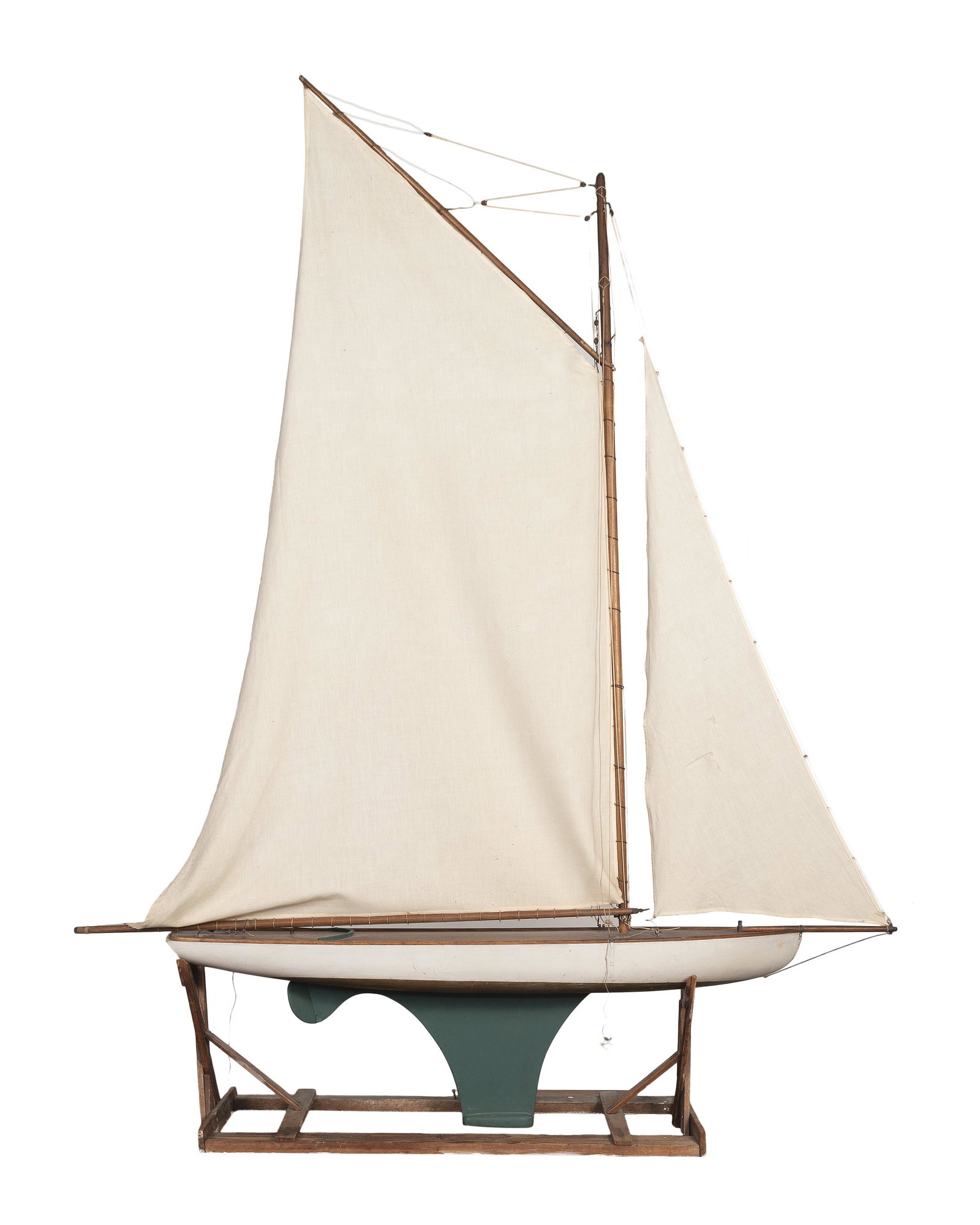 GAFF-RIGGED POND MODEL First Half of the 20th Century Height on cradle approx 62”. Length (1 of 1)
