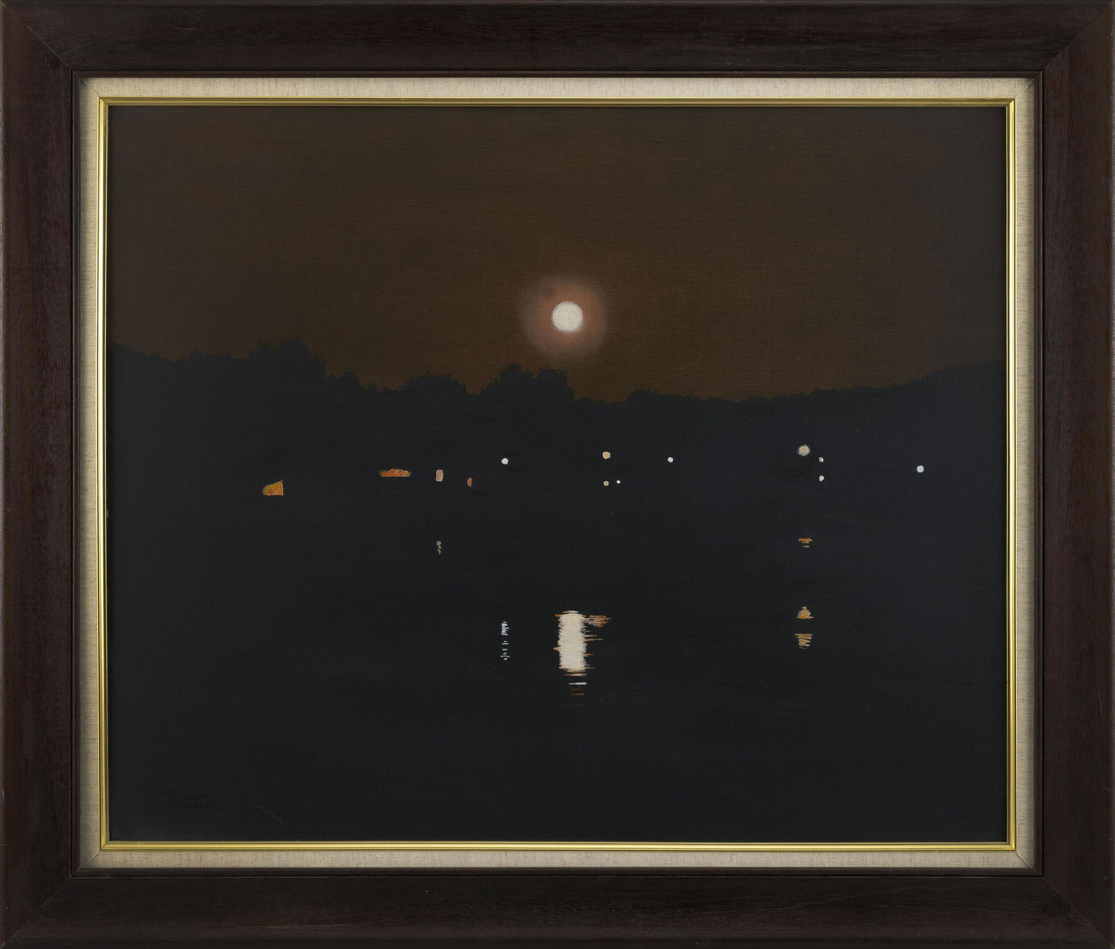 DAVID PRENTICE (England, 1936-2014), Duxbury by moonlight., Oil on canvas. (1 of 2)