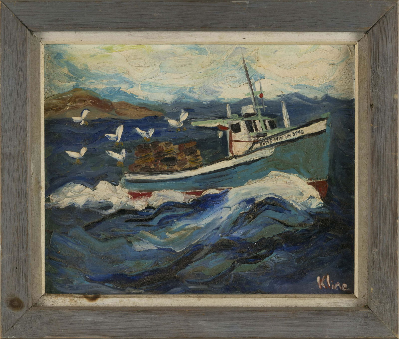 HOWARD KLINE (California/Maine, 20th Century), The "Wendy L"., Oil on canvas board, 16" x 20". (1 of 2)