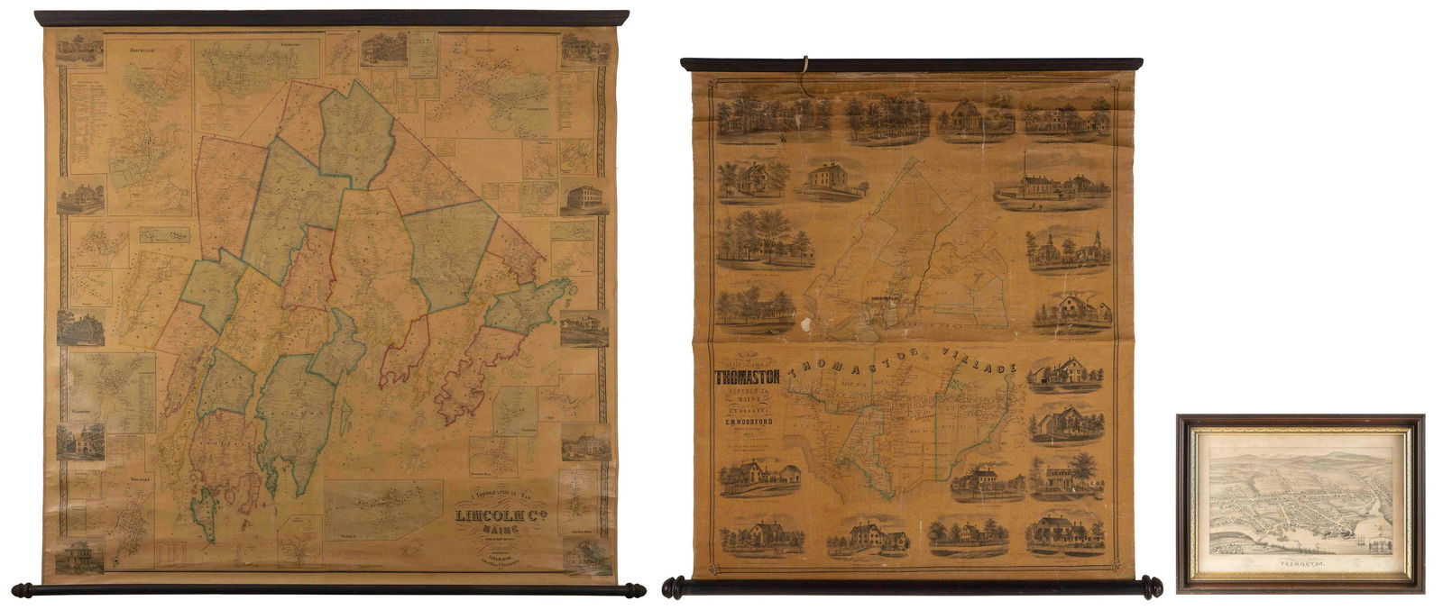 THREE MAPS OF MAINE 19th Century (1 of 5)