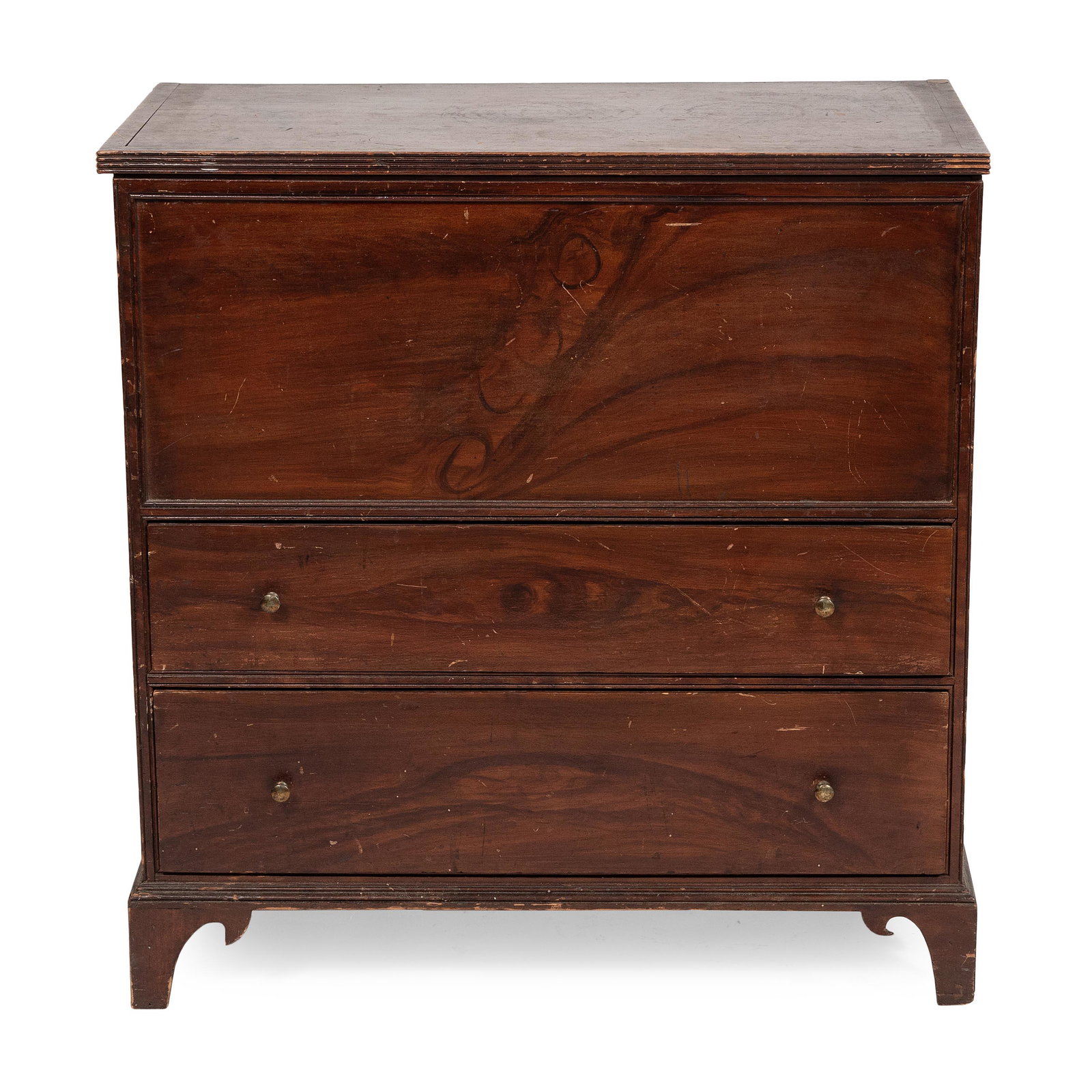 DIMINUTIVE GRAIN-PAINTED BLANKET CHEST America, 19th Century Height 31.5". Width 31". Depth 16". (1 of 1)