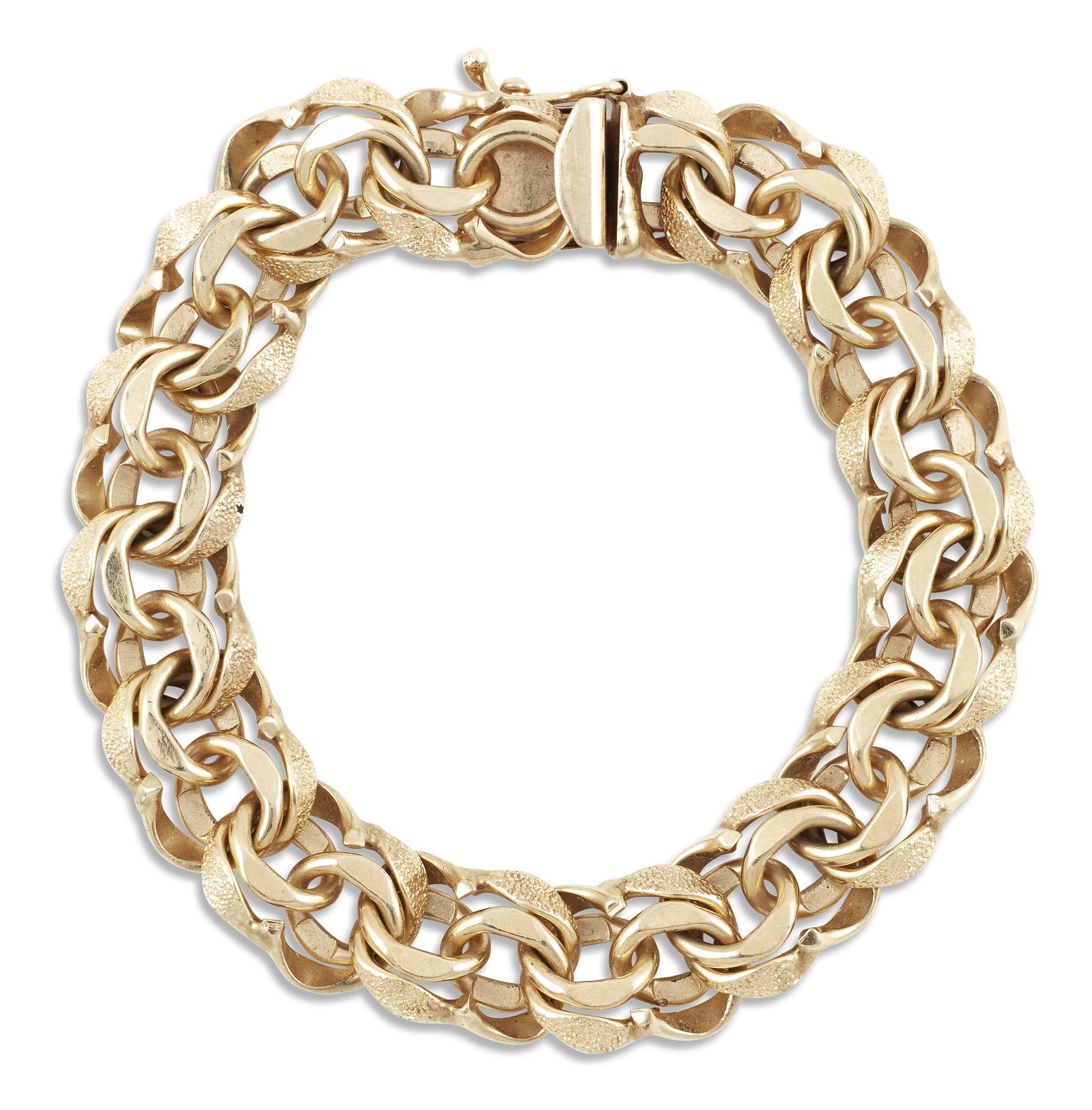 14KT YELLOW GOLD DOUBLE LINK BRACELET Approx. 22.03 total dwt. (1 of 1)