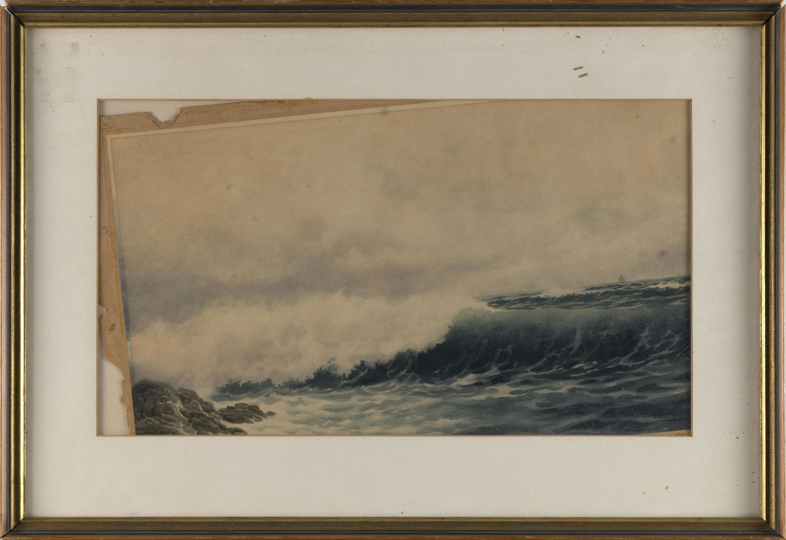 HENRY NEWELL CADY (Rhode Island/New Jersey, 1849-1935), Seascape., Watercolor on paper, 13" x 23" (1 of 2)
