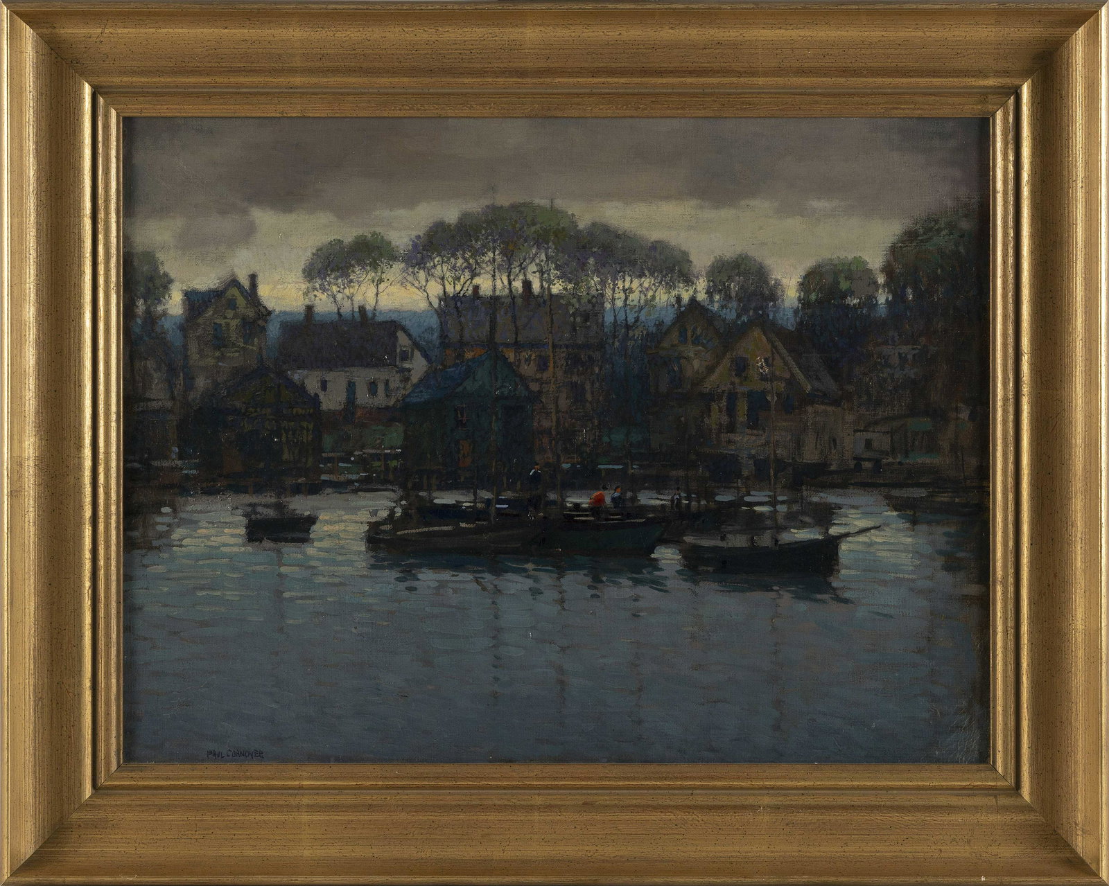 PAUL CORNOYER (New York/Missouri, 1864-1923), "The Return of the Fisherman"., Oil on canvas, 18" x (1 of 2)