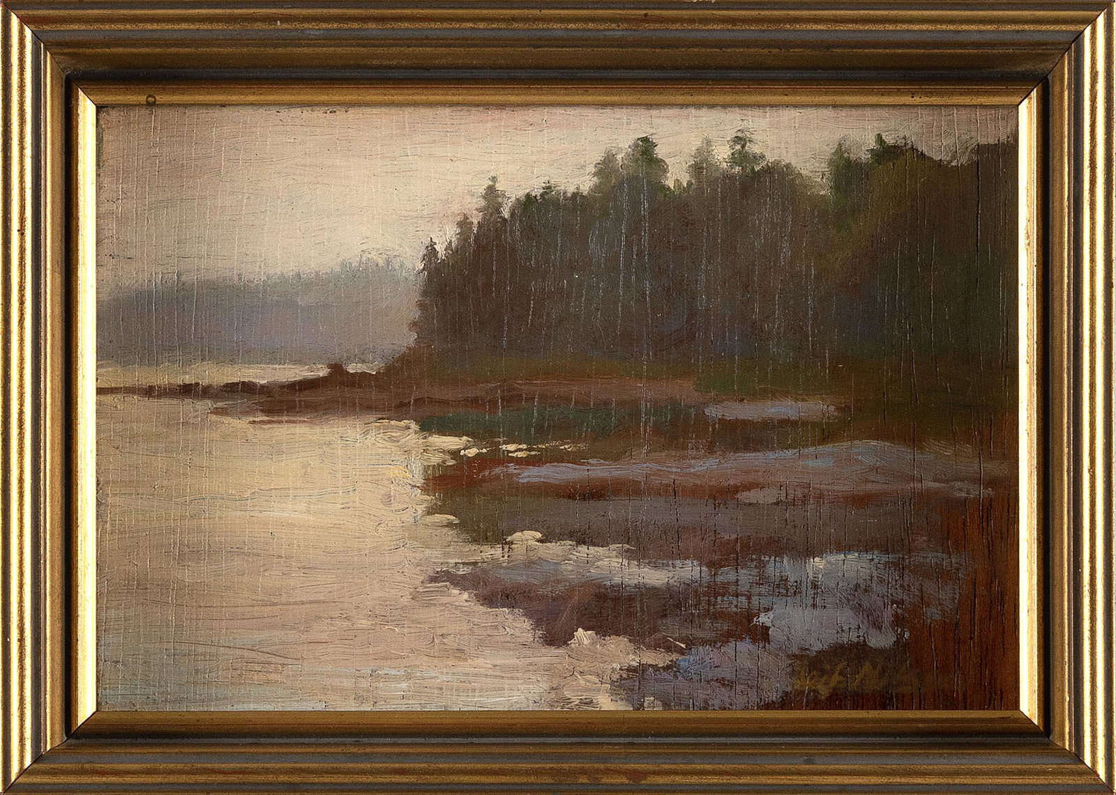 LEIF NILSSON (Connecticut, 1962-), Islesboro, Maine, August, 1985., Oil on panel, 6” x 9” (1 of 2)