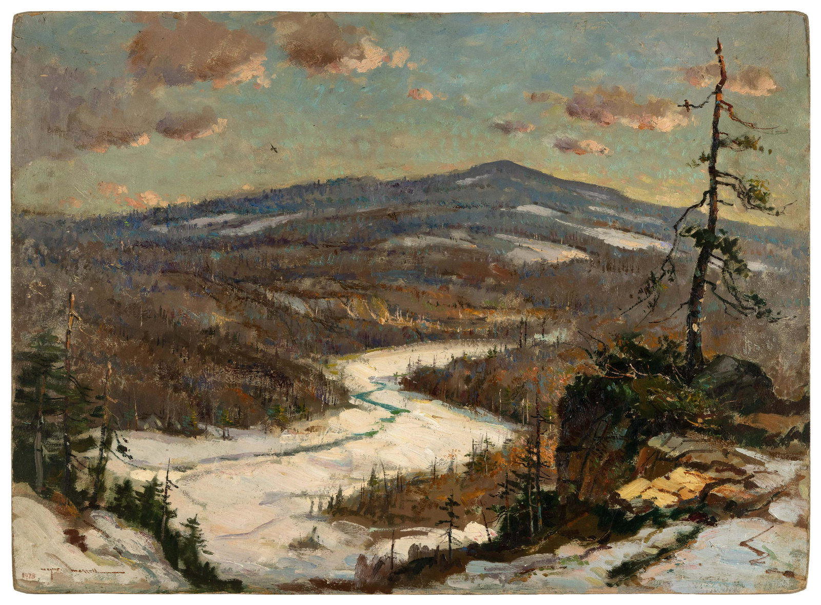 WAYNE BEAM MORRELL (Massachusetts/New Jersey, 1923-2013), "Vanishing Wilderness"., Oil on board, 22" (1 of 1)