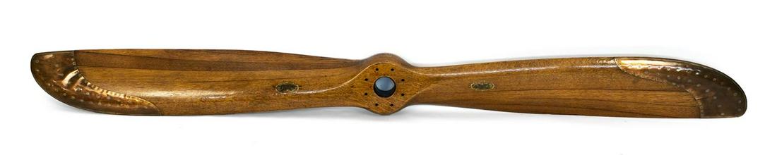 B. SHONINGER COMPANY WOOD AND COPPER AIRPLANE PROPELLER New Haven, Connecticut, Length (1 of 4)