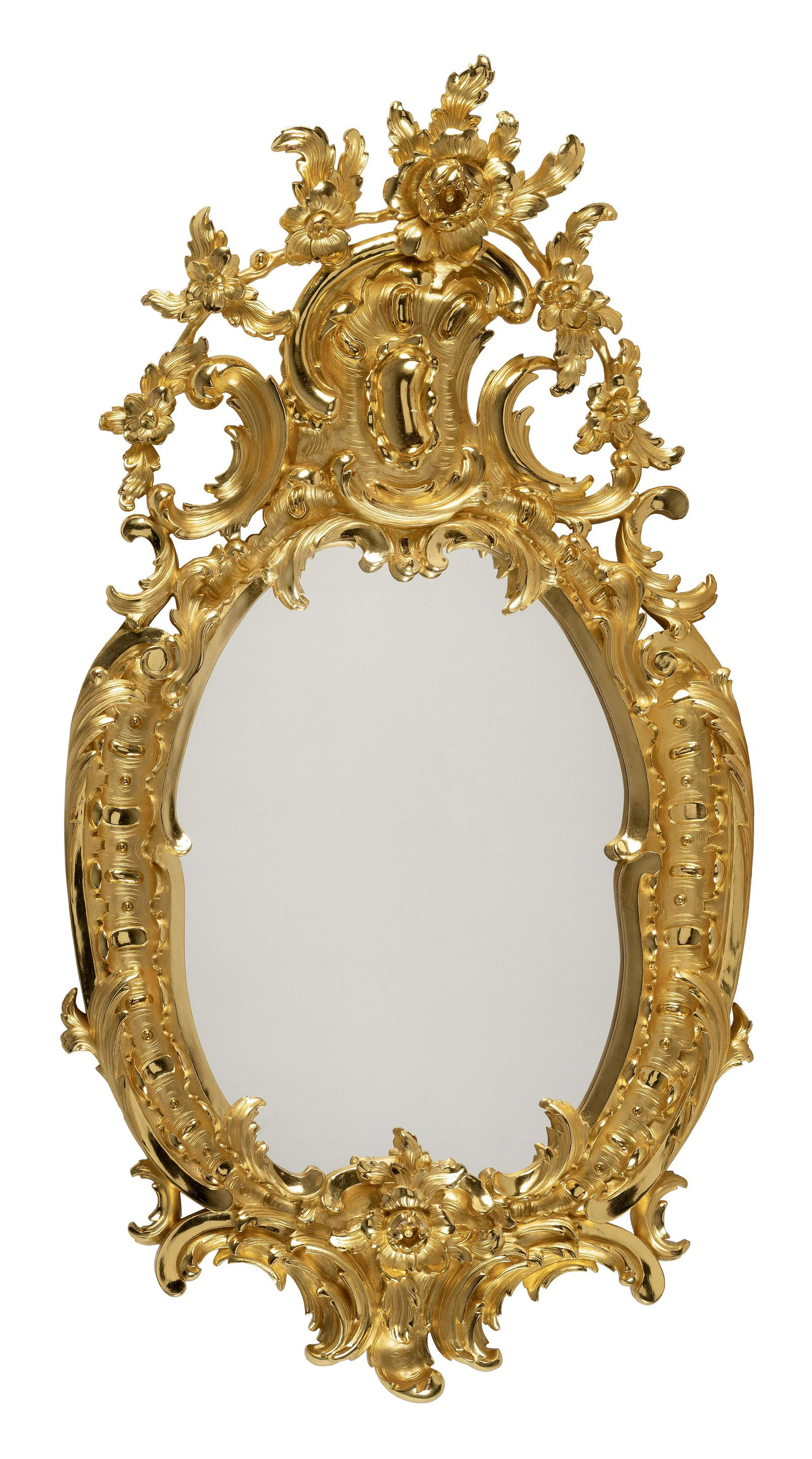 ROCOCO-STYLE GILT MIRROR 20th Century Height approx. 45”. Width approx. 24.5”. (1 of 1)