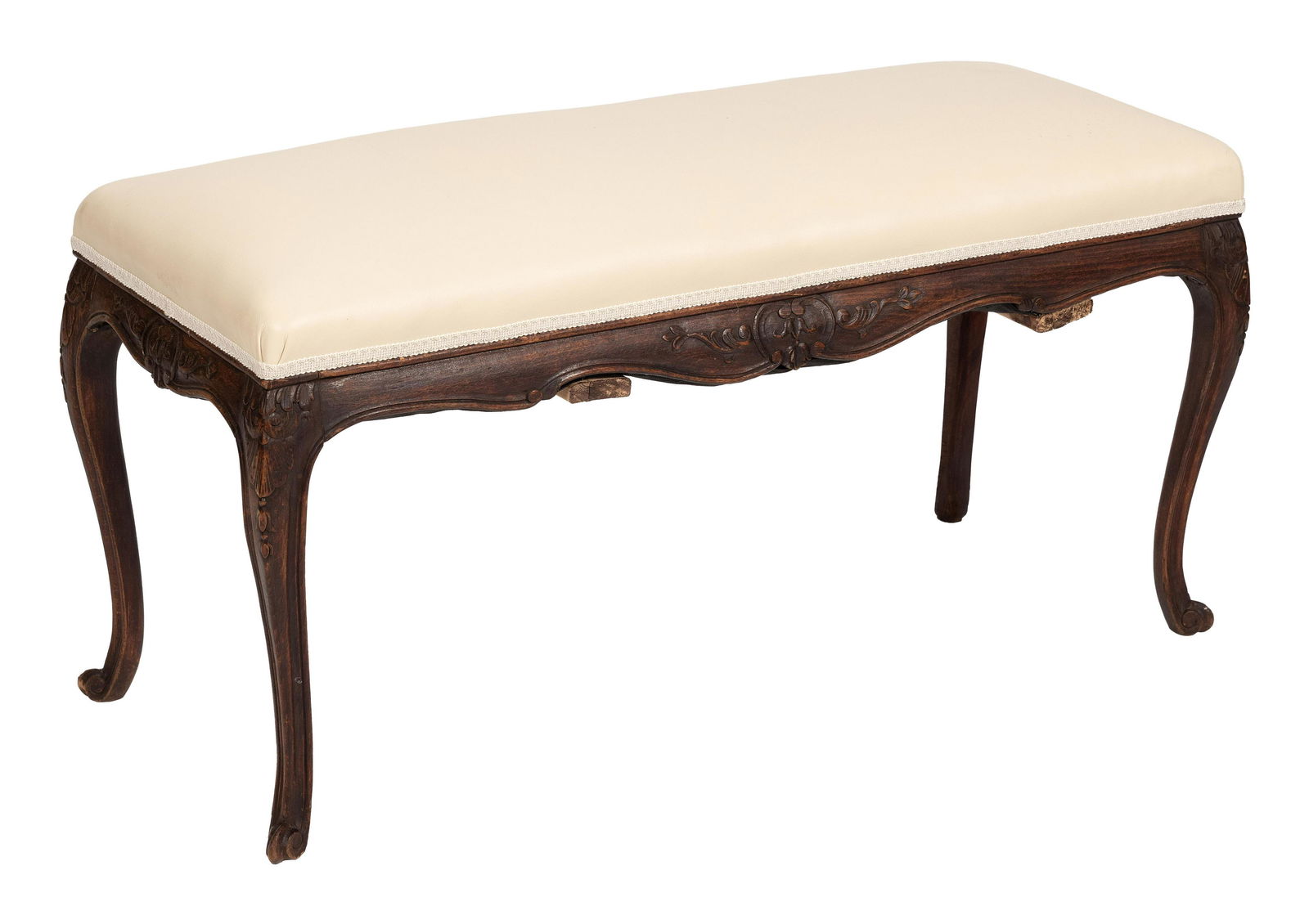 CHIPPENDALE-STYLE BENCH Late 19th Century Height 20”. Length 40”. Width 16”. (1 of 1)