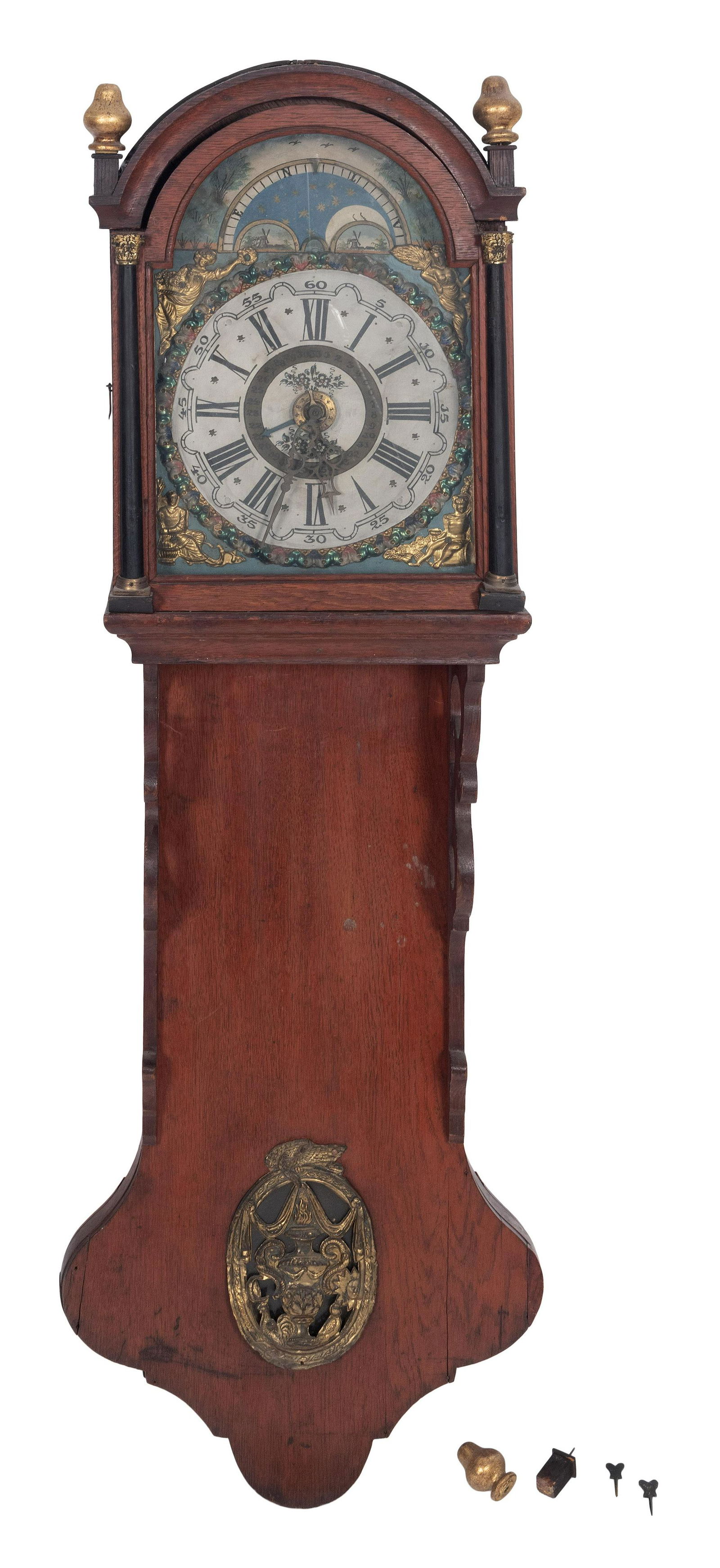 DUTCH FRISIAN TAIL CLOCK Early 19th Century Height to top of finial approx. 50”. Width at (1 of 1)