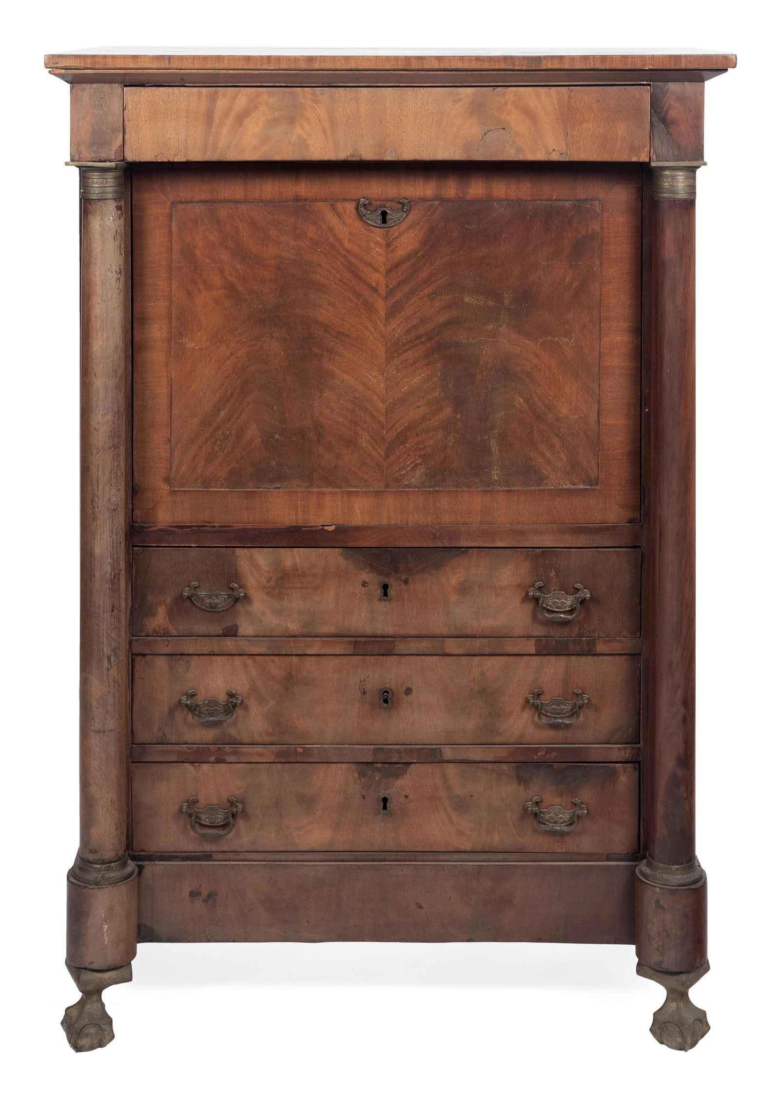 FRENCH SECRÉTAIRE À ABATTANT Late 19th Century Height 55.5”. Width 37.5”. (1 of 2)