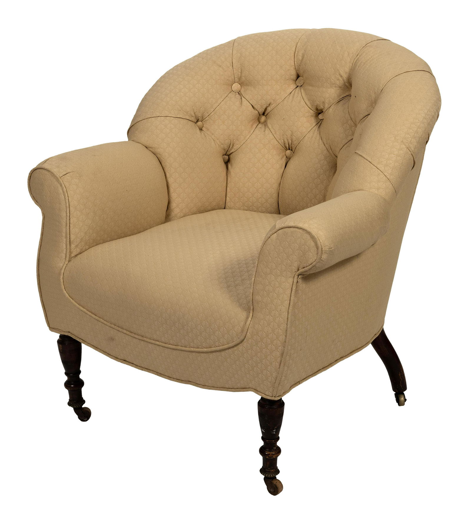 ENGLISH SLIPPER CHAIR 19th Century Back height 35”. Seat height 16”. (1 of 1)