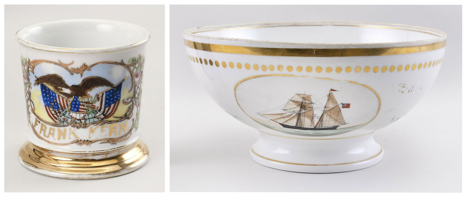 TWO PIECES OF PARIS PORCELAIN Second Half of the 19th Century (1 of 6)