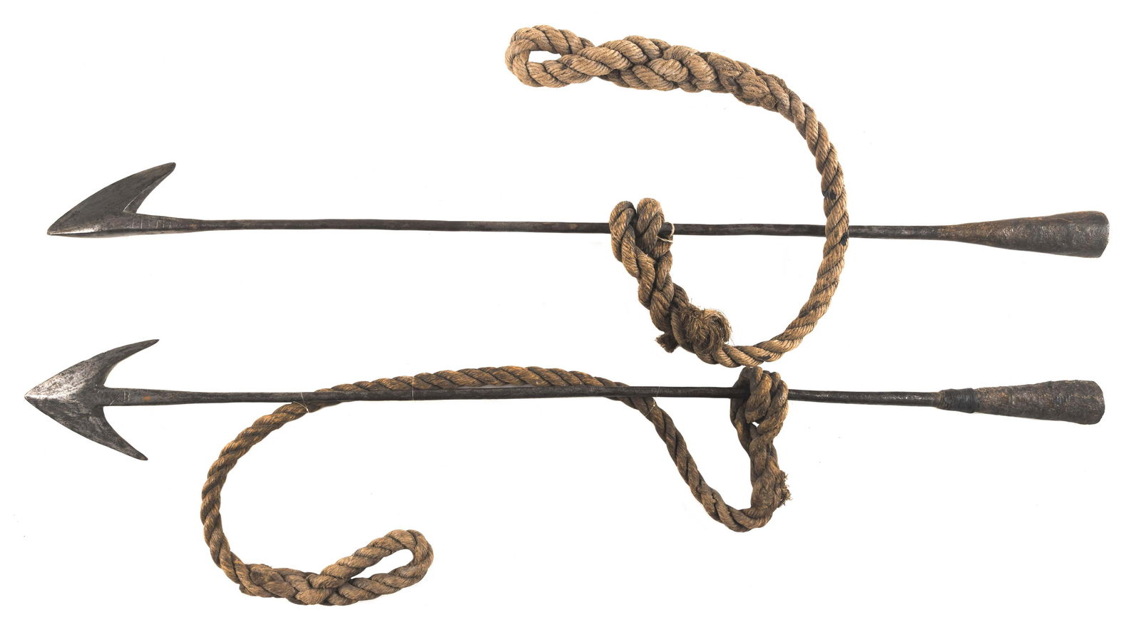 TWO LAKE & BURGESS HARPOONS Mid-19th Century Lengths 37" and 39.75". (1 of 1)