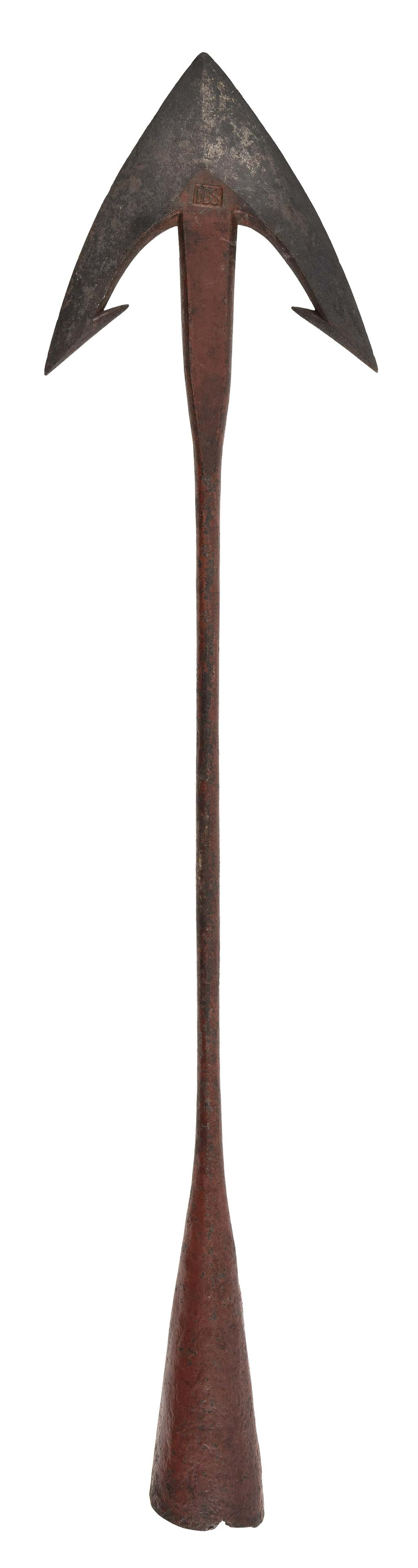 FORGED IRON DOUBLE FLUE HARPOON, PROBABLY ENGLISH Mid-19th Century Length 25". (1 of 1)
