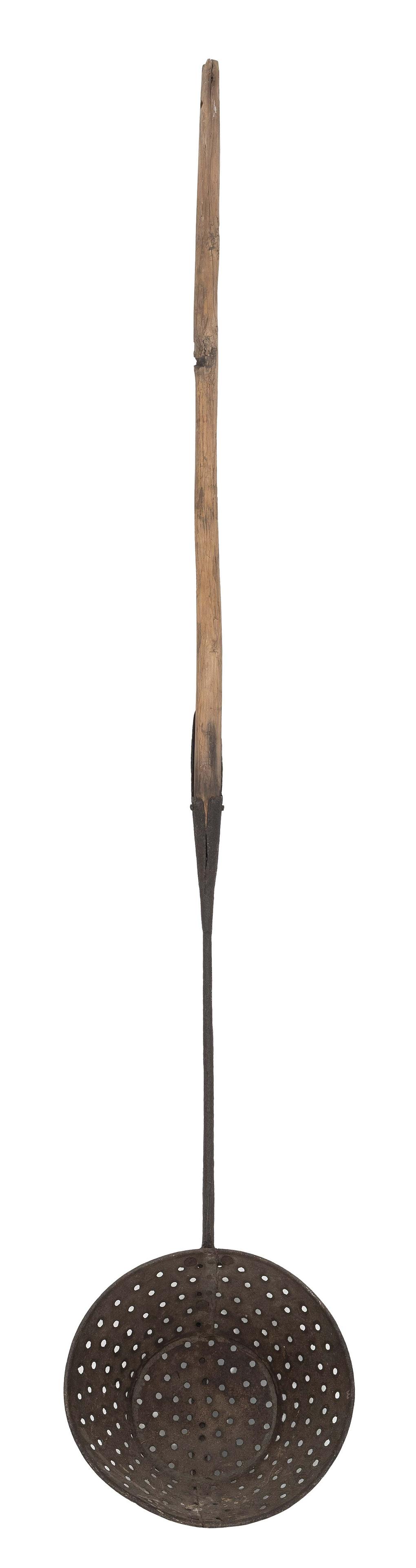 BLUBBER STRAINER 19th Century Length approx. 96". Strainer diameter approx. 18". (1 of 1)