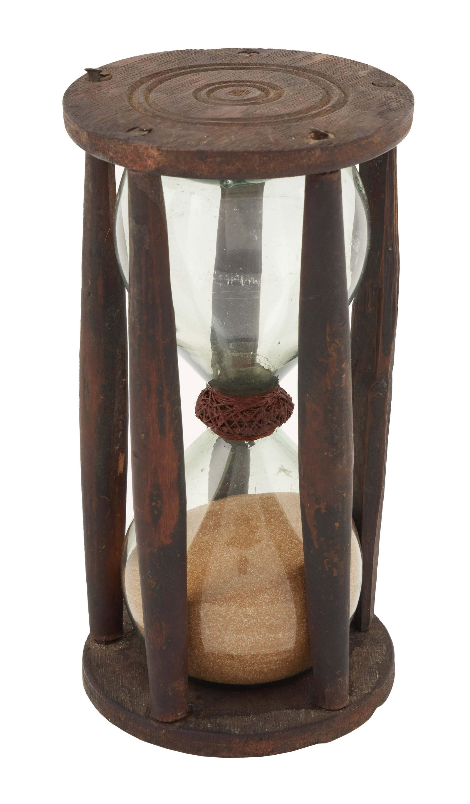 HOURGLASS Mid-18th Century Height 8.5". Diameter 4.25". (1 of 2)