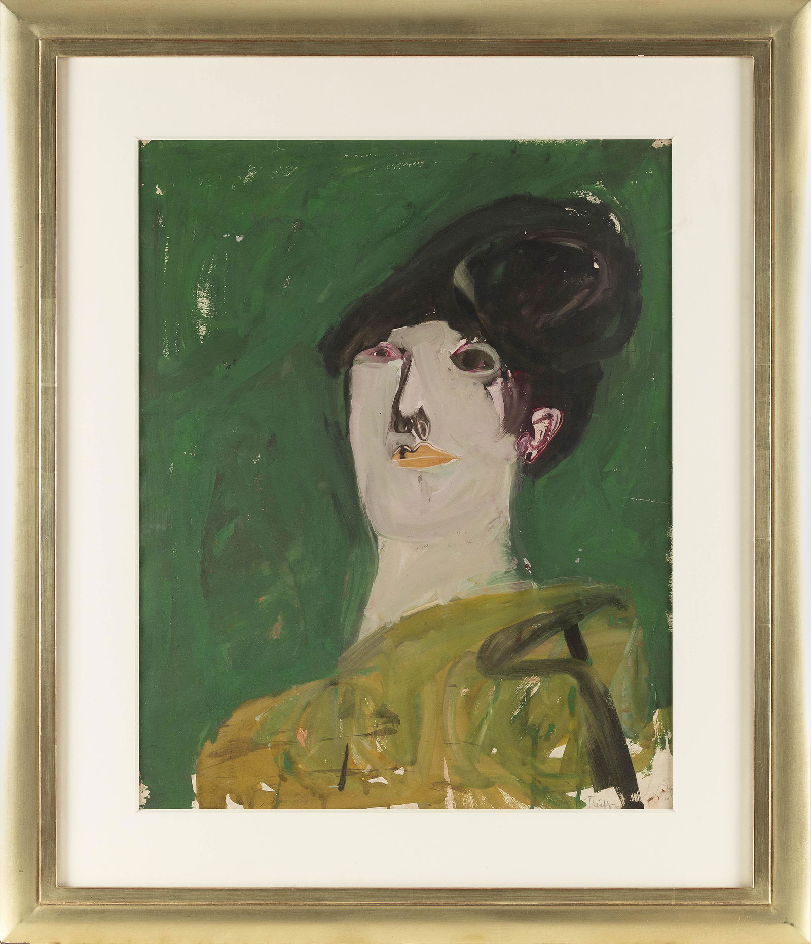 SELINA TRIEFF (New York/Massachusetts, 1934-2015), Portrait of a woman., Mixed media on paper, (1 of 2)