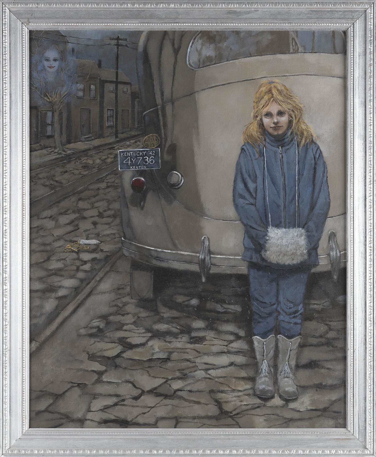 ROSE ANN SAMUELSON (Florida, 1937-2017), "Muffs and Majorette Boots"., Acrylic on canvas, 30" x 24".: ROSE ANN SAMUELSON Florida, 1937-2017 "Muffs and Majorette Boots". Signed and titled verso. Acrylic on canvas, 30" x 24". Framed 34" x 28". Provenance: Purchased at a one