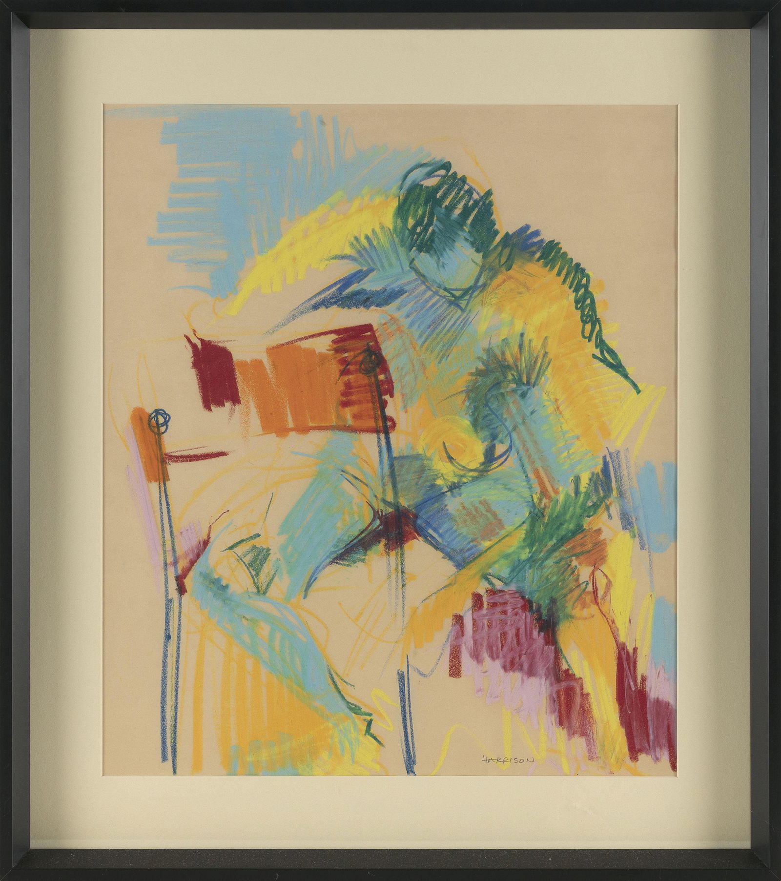 MYRNA HARRISON (Arizona/Massachusetts, 1932-), “Nude #1”., Oil and pastel on paper,: MYRNA HARRISONArizona/Massachusetts, 1932-“Nude #1”. Signed lower right “Harrison”. Titled verso and dated "1960s".Oil and pastel on paper, 23.5” x 18.5”