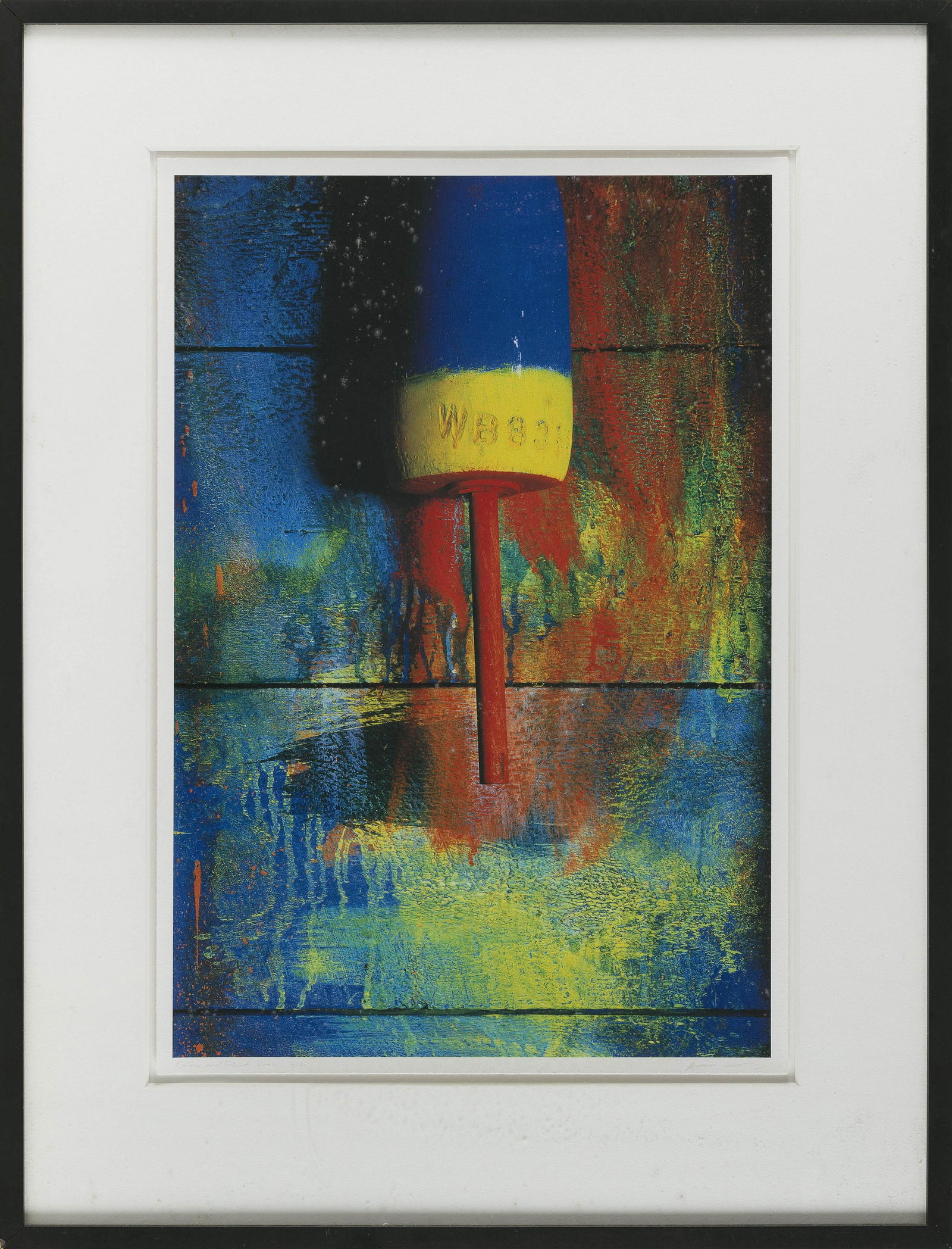 ALISON SHAW (Massachusetts, 1954-), “Buoy and Paint, 2002”., Photographic print,: ALISON SHAWMassachusetts, 1954-“Buoy and Paint, 2002”. Signed lower right. Titled lower left. Numbered 3/50.Photographic print, 28” x 19”. Framed 38” x 28.5”.