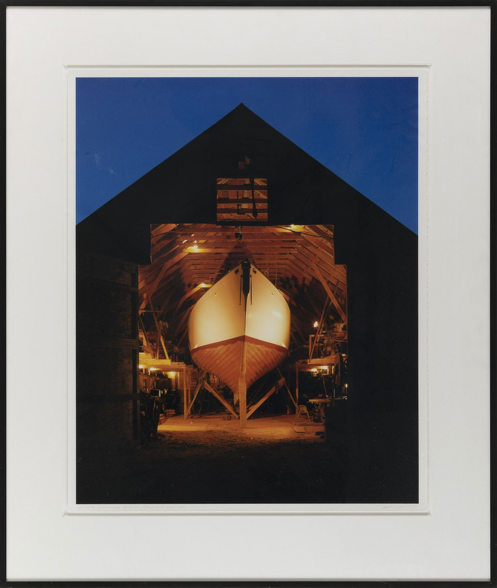 ALISON SHAW (Massachusetts, 1954-), “Schooner, Gannon and Benjamin Boat Yard, 2001”., (1 of 2)