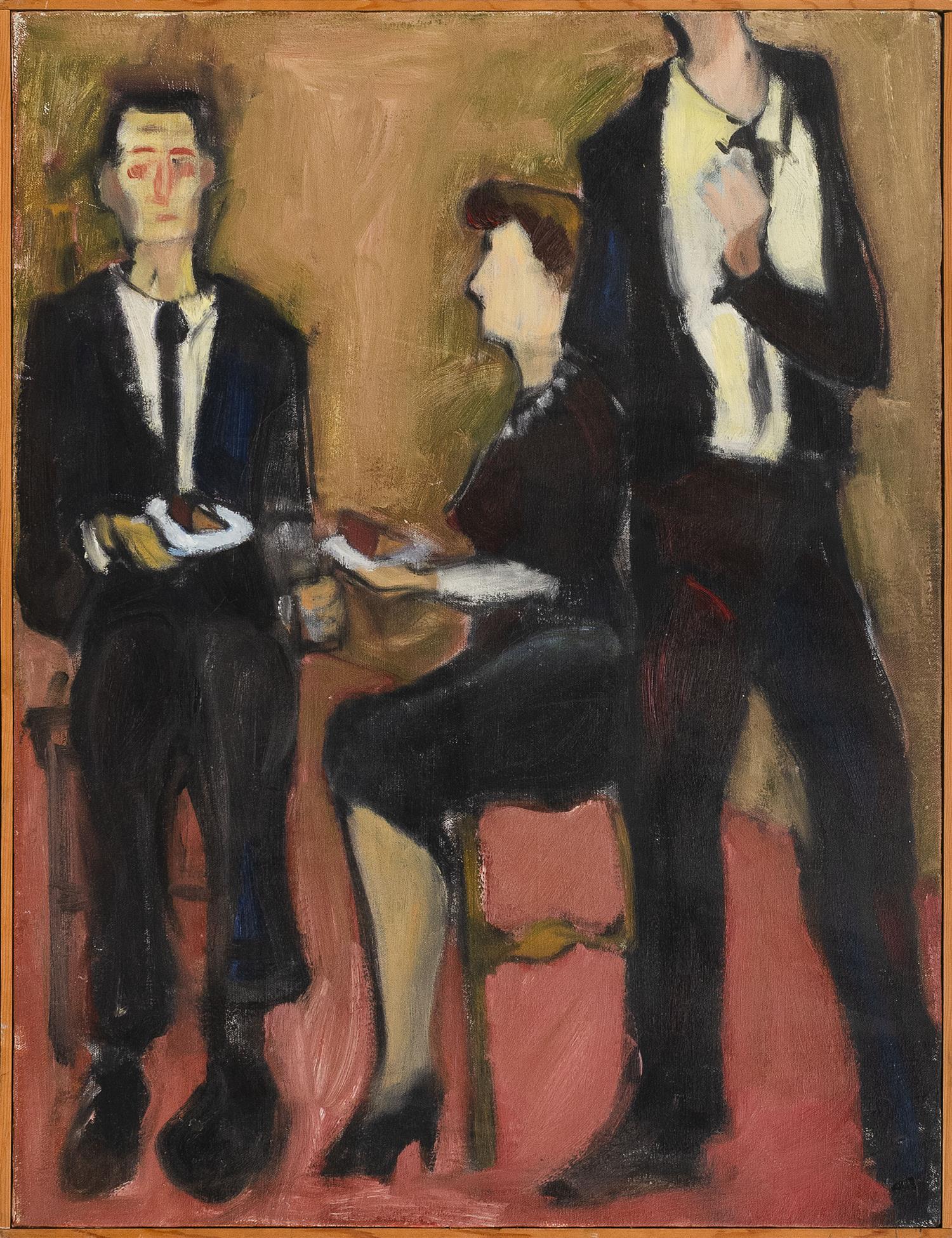 IRENE RENEE FREEMAN SALLEN (Massachusetts, 1920-2008), Three figures in suits., Oil on canvas, 24" x (1 of 2)