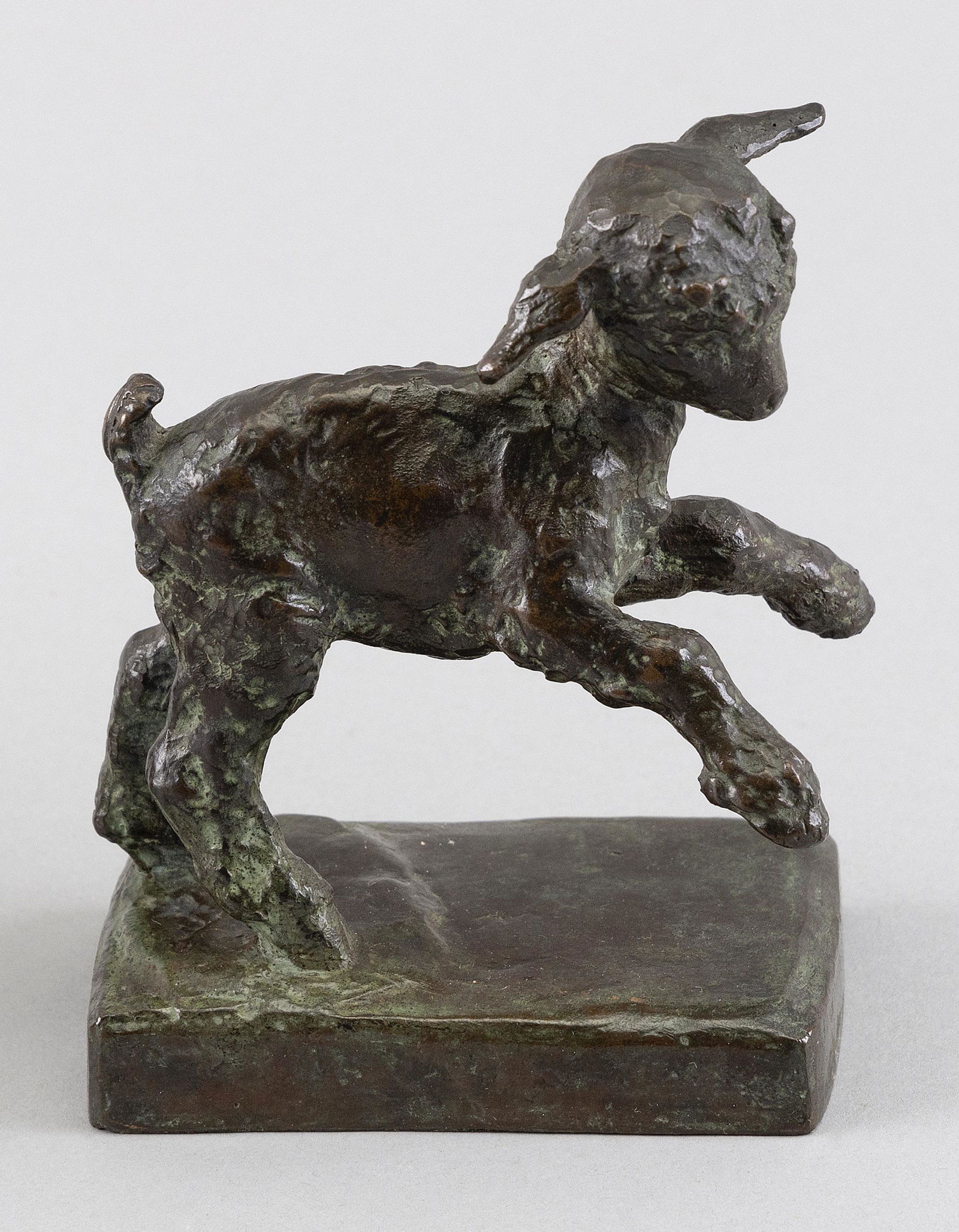 EDITH BARRETTO (STEVENS) PARSONS (New York, 1878-1956), A lamb., Bronze, height 4.75". (1 of 2)