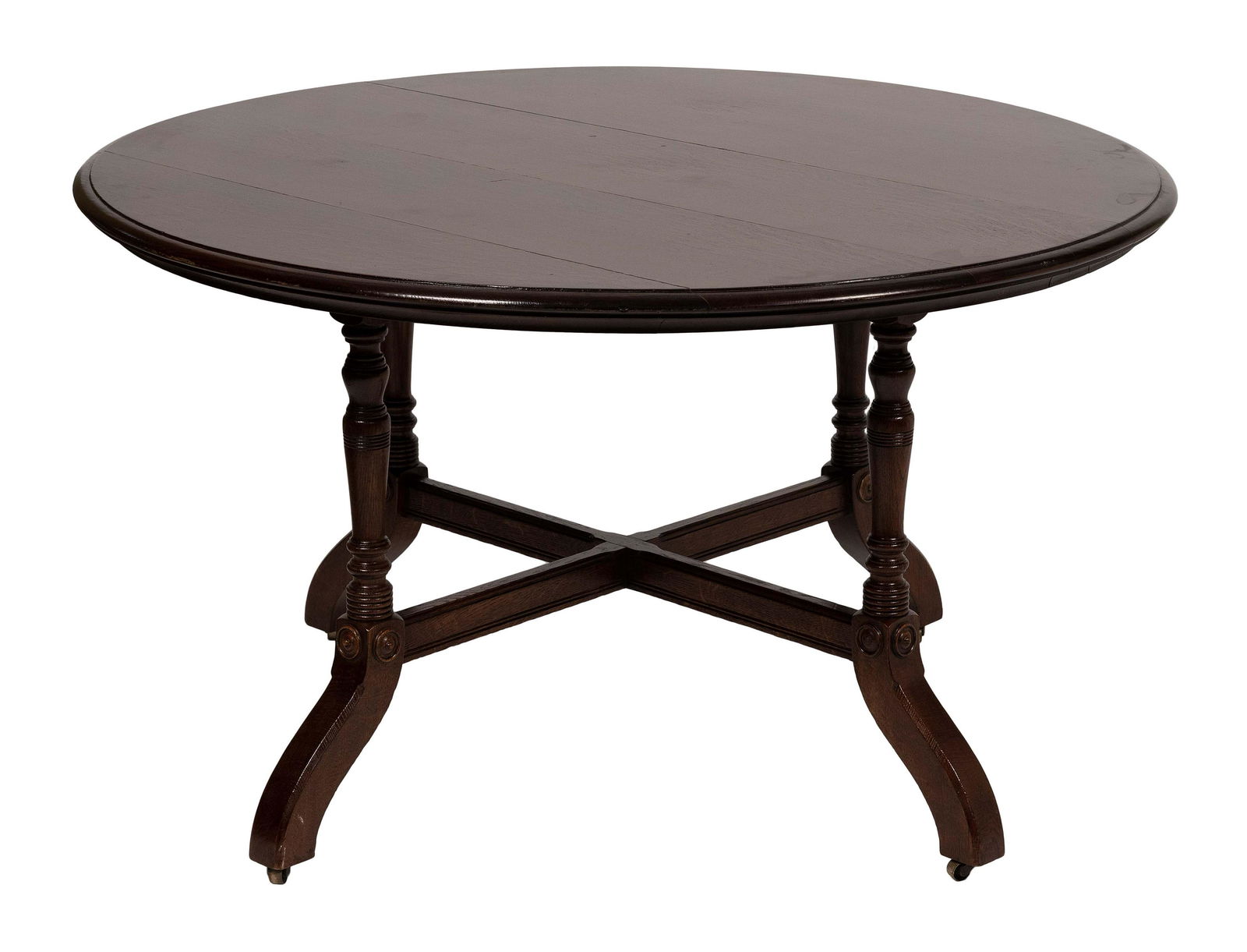 AESTHETIC MOVEMENT CENTER TABLE England, 19th Century Height 29”. Diameter 51”. (1 of 1)