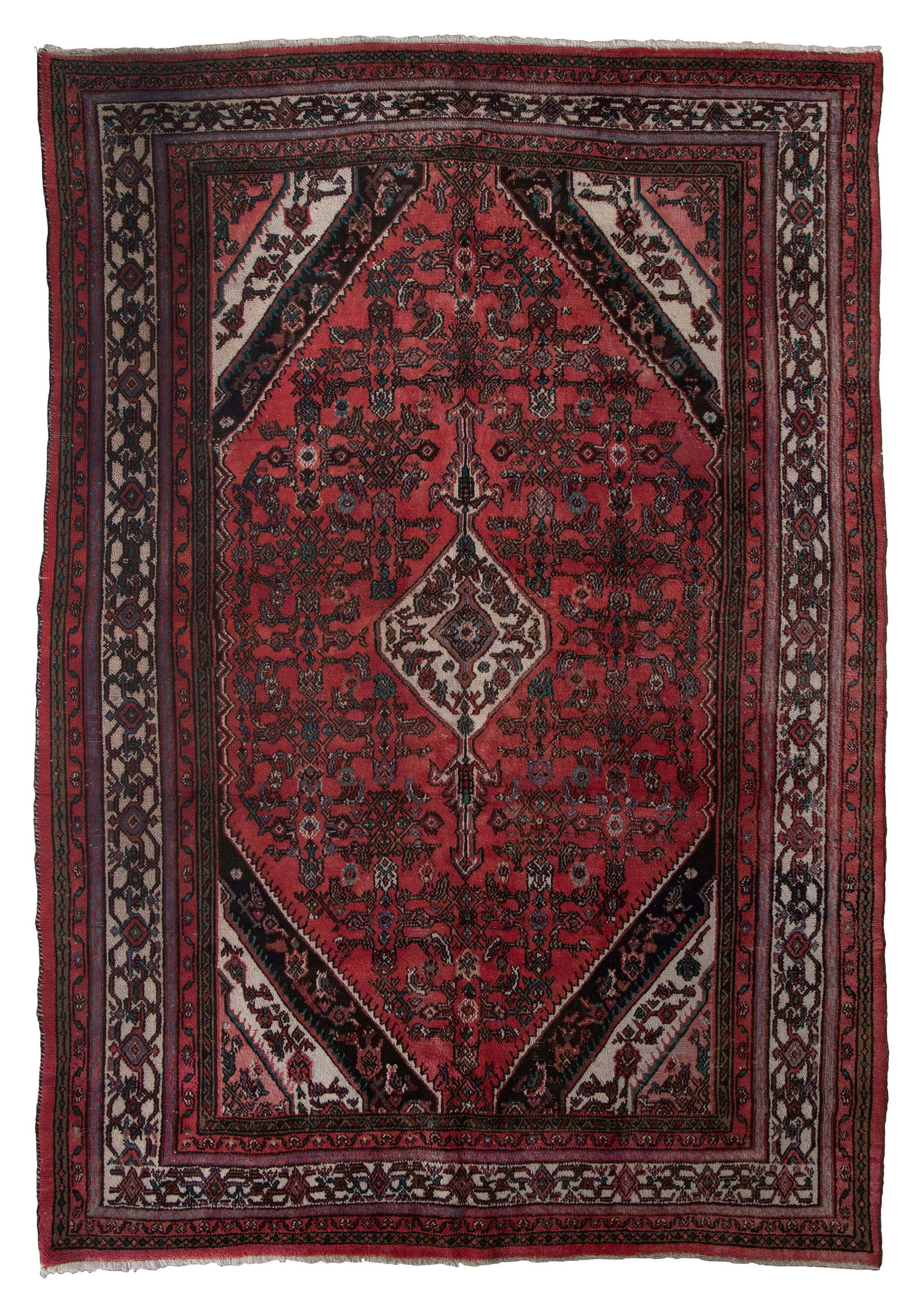 HAMADAN RUG: 7’10” X 10’10” Later 20th Century (1 of 1)