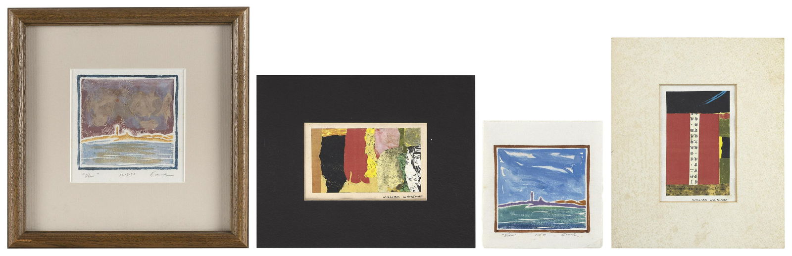 FOUR WORKS ON PAPER 20th/21st Century Matted from 10" x 8" to 12" x 9". Framed 12" x 10". (1 of 4)