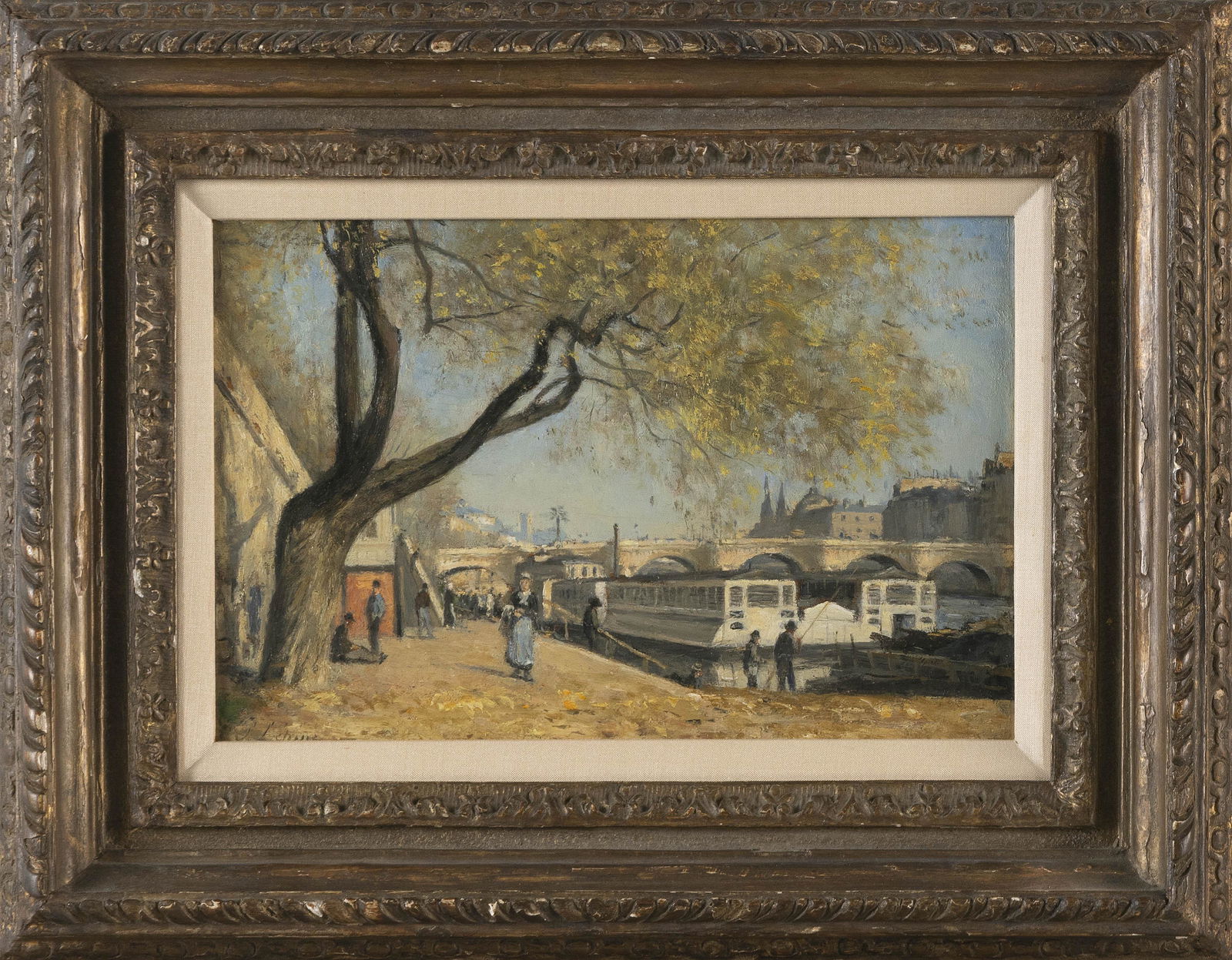 ATTRIBUTED TO STANISLAS LÉPINE (France, 1835-1892), "Paris, Quai de Bercy" (1 of 2)