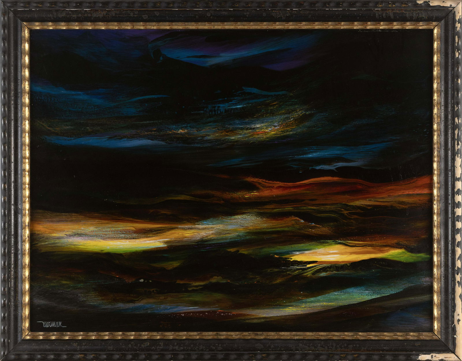 LEONARDO M. NIERMAN (New York/Mexico, 1932-), Abstract., Oil on masonite, 24” x 31”. (1 of 2)