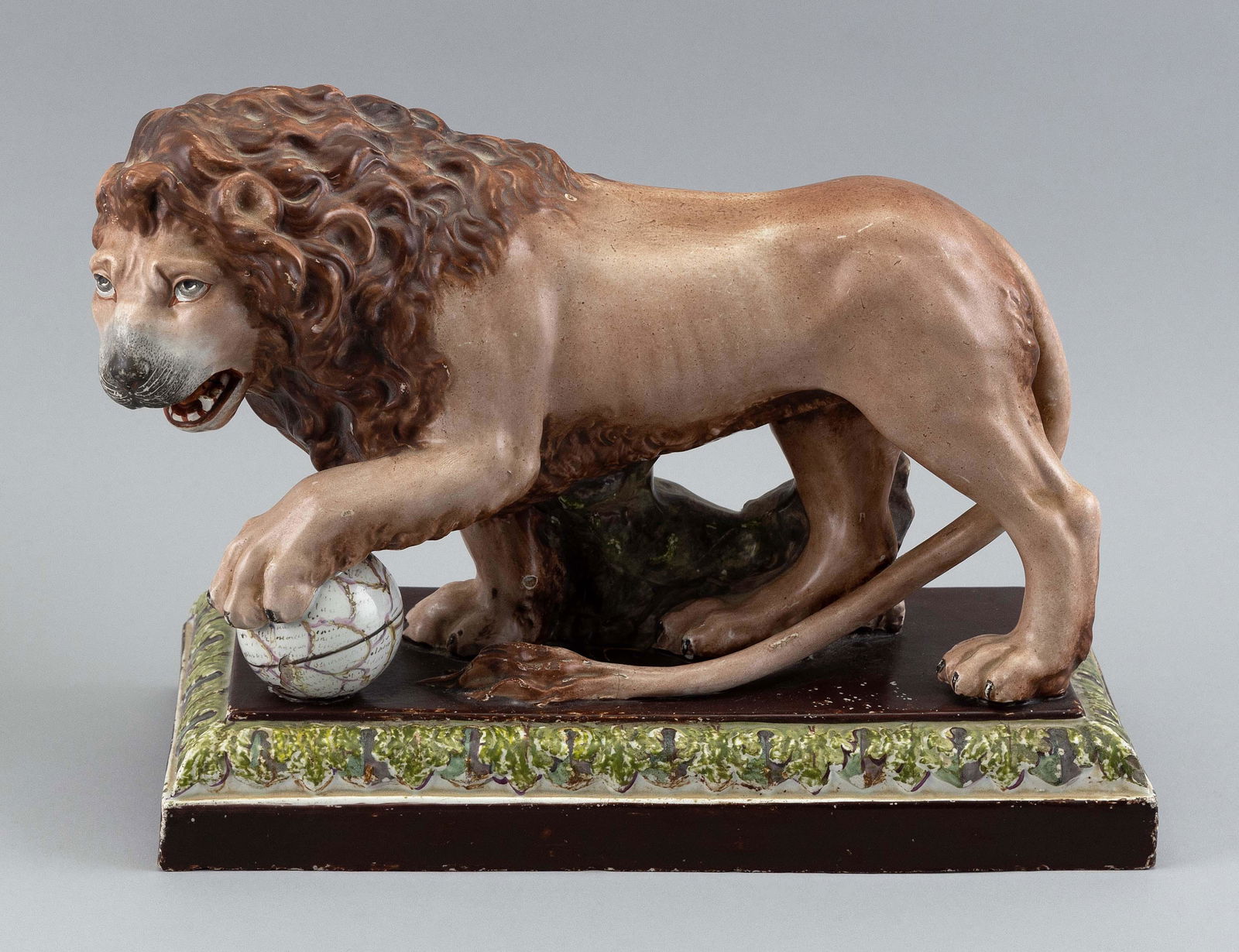 STAFFORDSHIRE LION FIGURE England, First Half of the 19th Century Height 10”. Length 13” (1 of 4)
