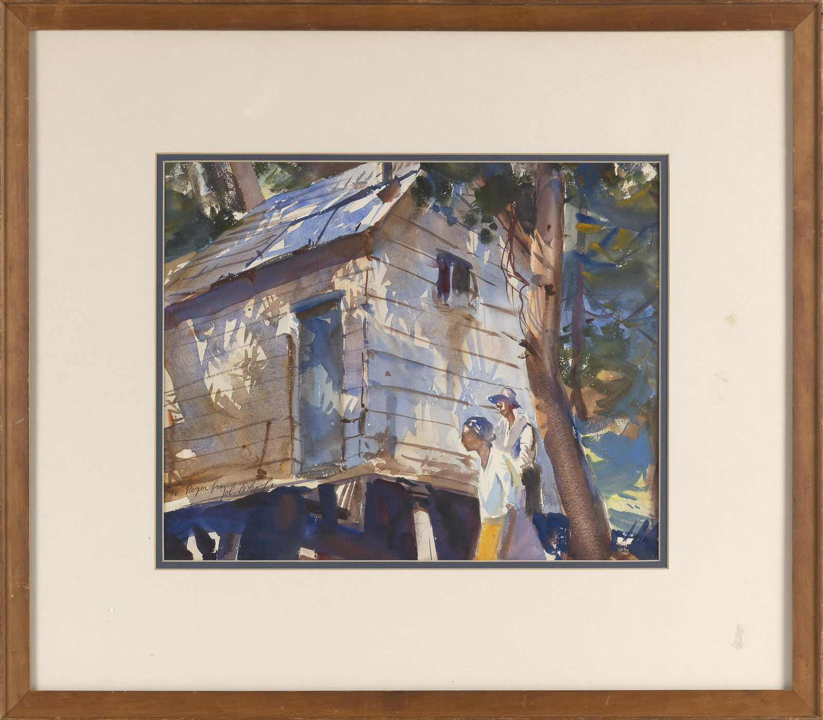 JOHN WHORF (Massachusetts, 1903-1959), A southern cabin., Watercolor on paper, 12.5" x 16" sight. (1 of 4)