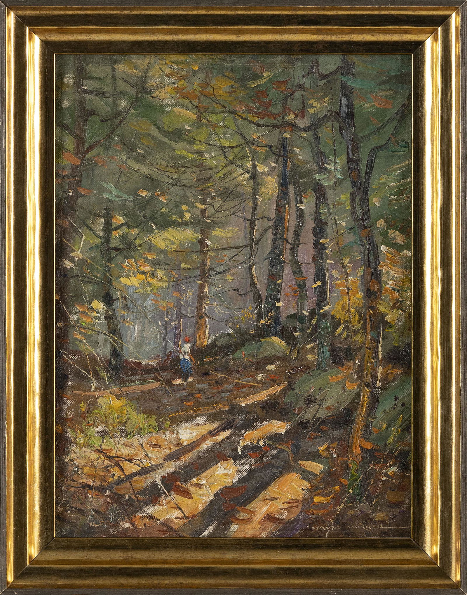 WAYNE BEAM MORRELL (Massachusetts, 1923-2013), "Morning Summer Sunset in the Essex Woods, Mass. Aug (1 of 2)