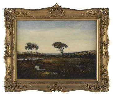 LOUIS H. RICHARDSON (New York/Massachusetts, 1853-1923), Expansive shore scene., Oil on canvas, 22": LOUIS H. RICHARDSONNew York/Massachusetts, 1853-1923Expansive shore scene. Signed lower right "L.H. Richardson".Oil on canvas, 22" x 30.5". Framed 30" x 38". Exhibited:Th