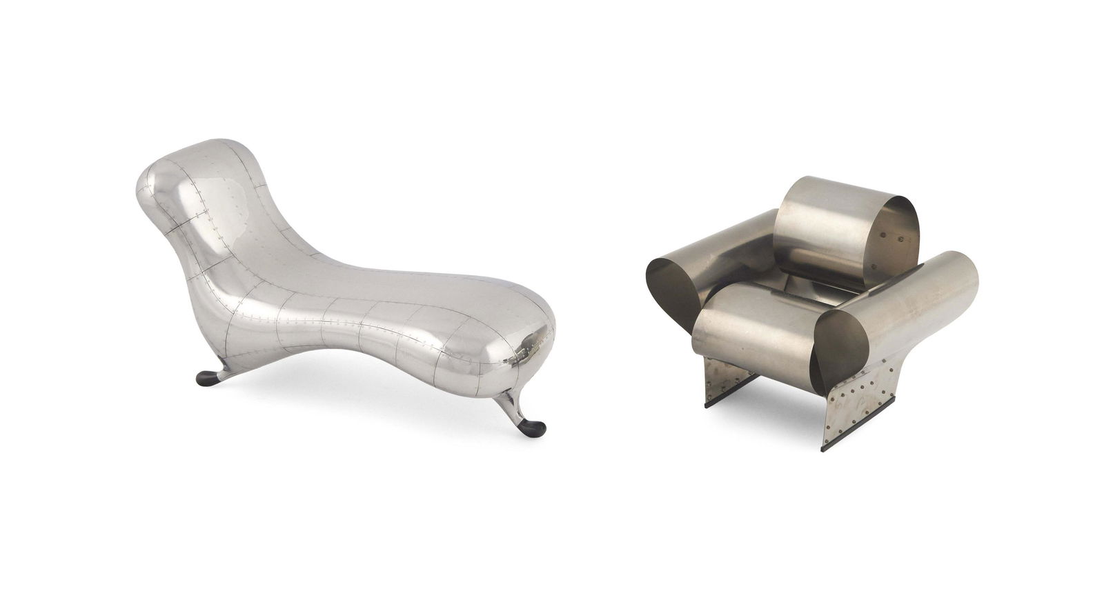 TWO VITRA DESIGN MUSEUM MINIATURE CHAIRS 1986 Heights 4.5" and 5”. (1 of 3)