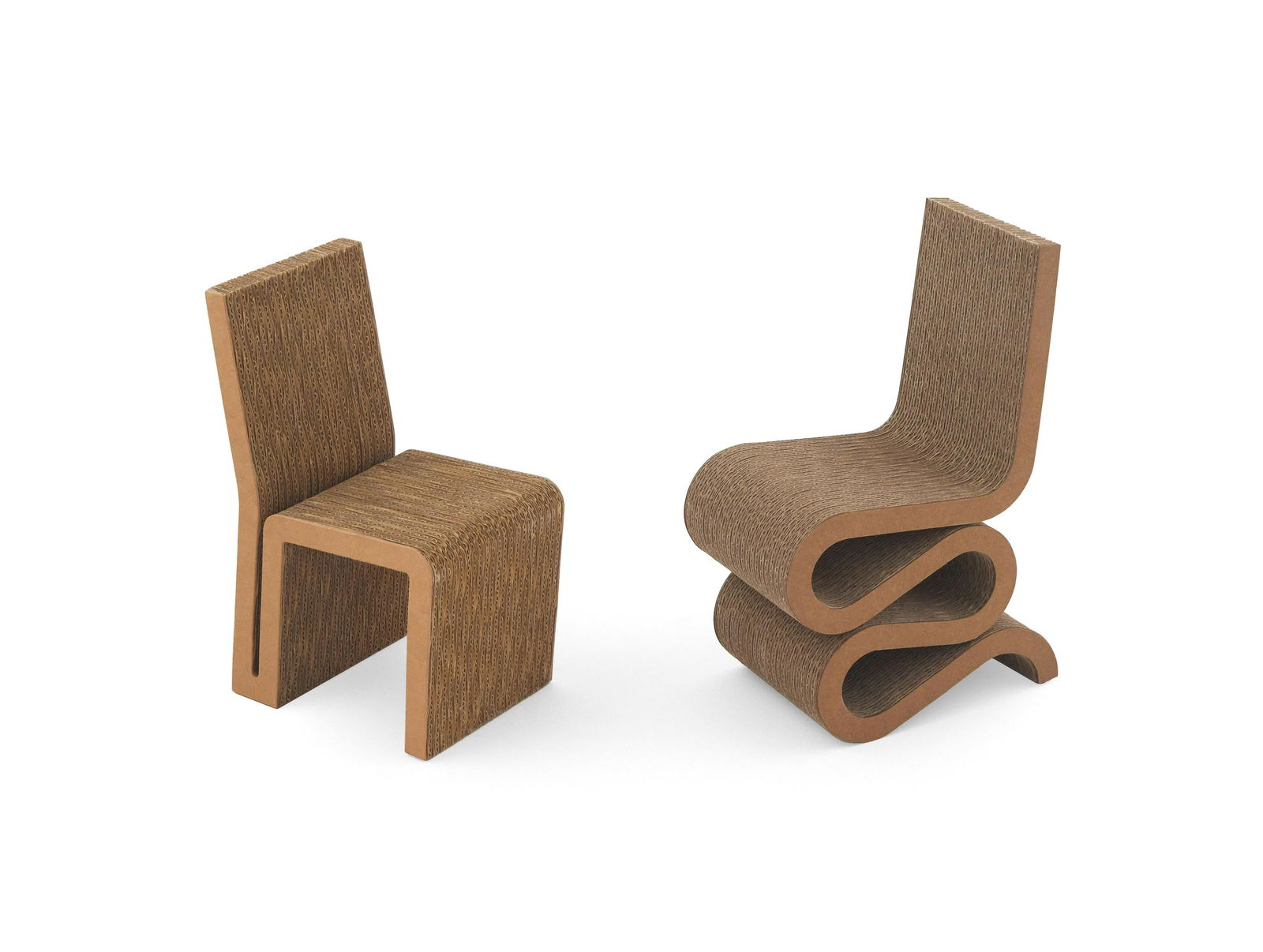 PAIR OF FRANK OWEN GEHRY MINIATURE CHAIRS FOR VITRA DESIGN MUSEUM 1972 Heights 5.5” and (1 of 3)