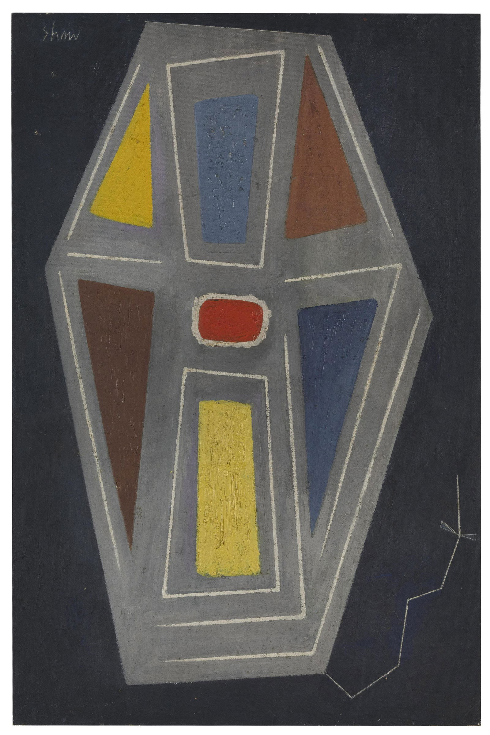 CHARLES GREEN SHAW (New York, 1892-1974), Kite., Oil on masonite, 36" x 24". Unframed. (1 of 2)