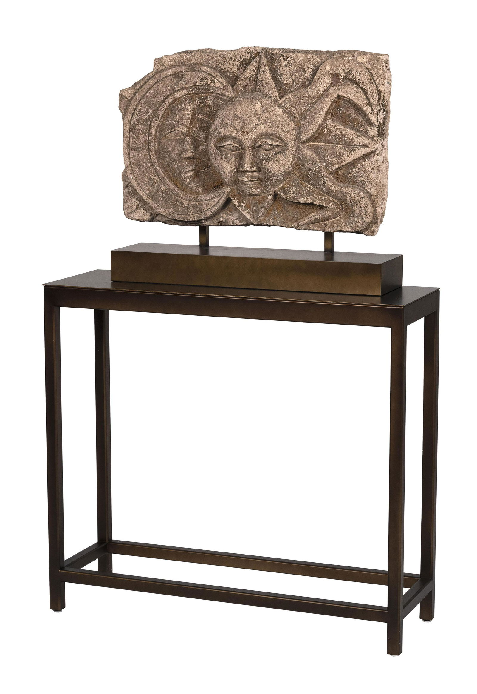 SUN AND MOON ARCHITECTURAL SANDSTONE FRAGMENT Circa 1900 (1 of 1)